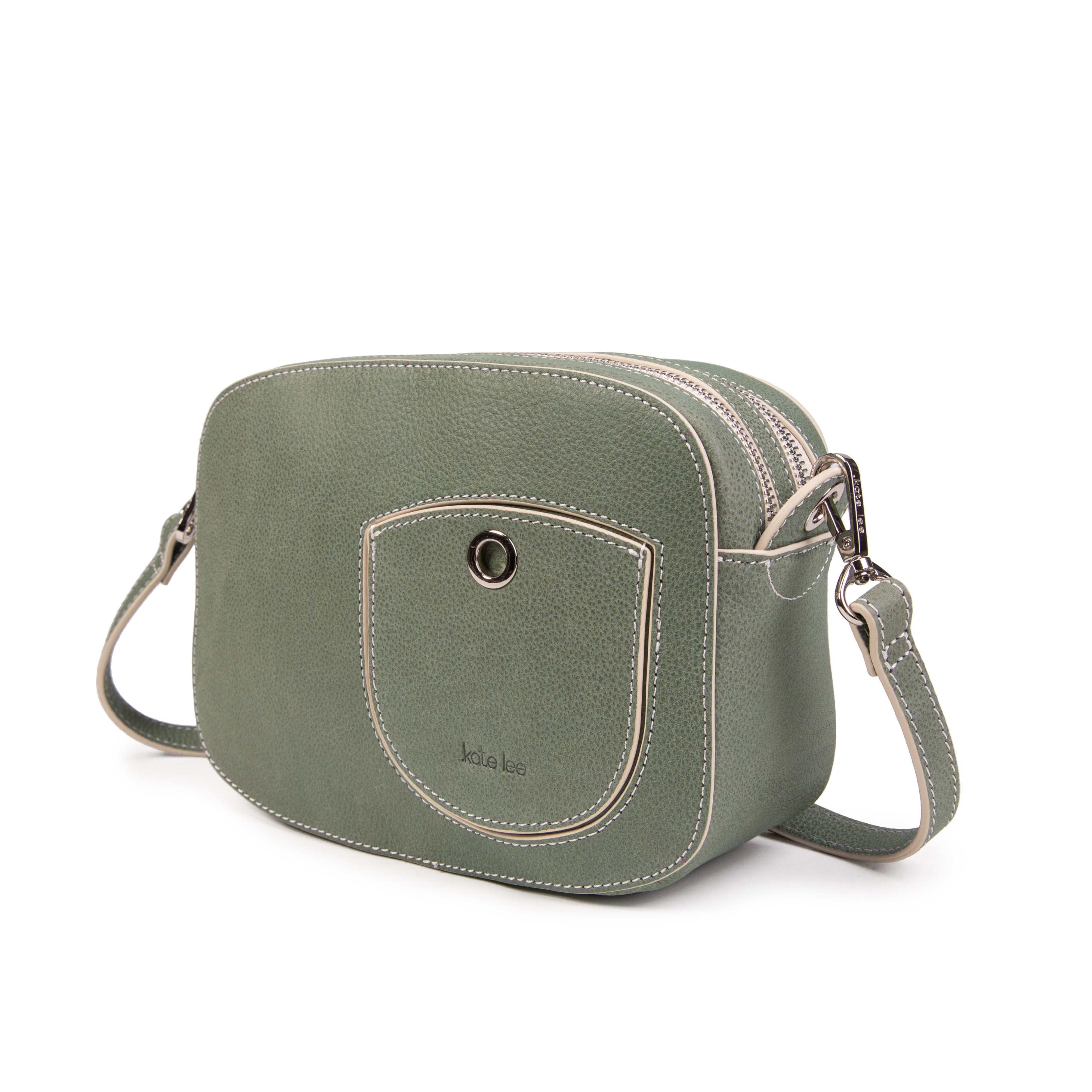 kate-lee-ren-e-sac-bandouli-re-cuir-vert-grain image 2