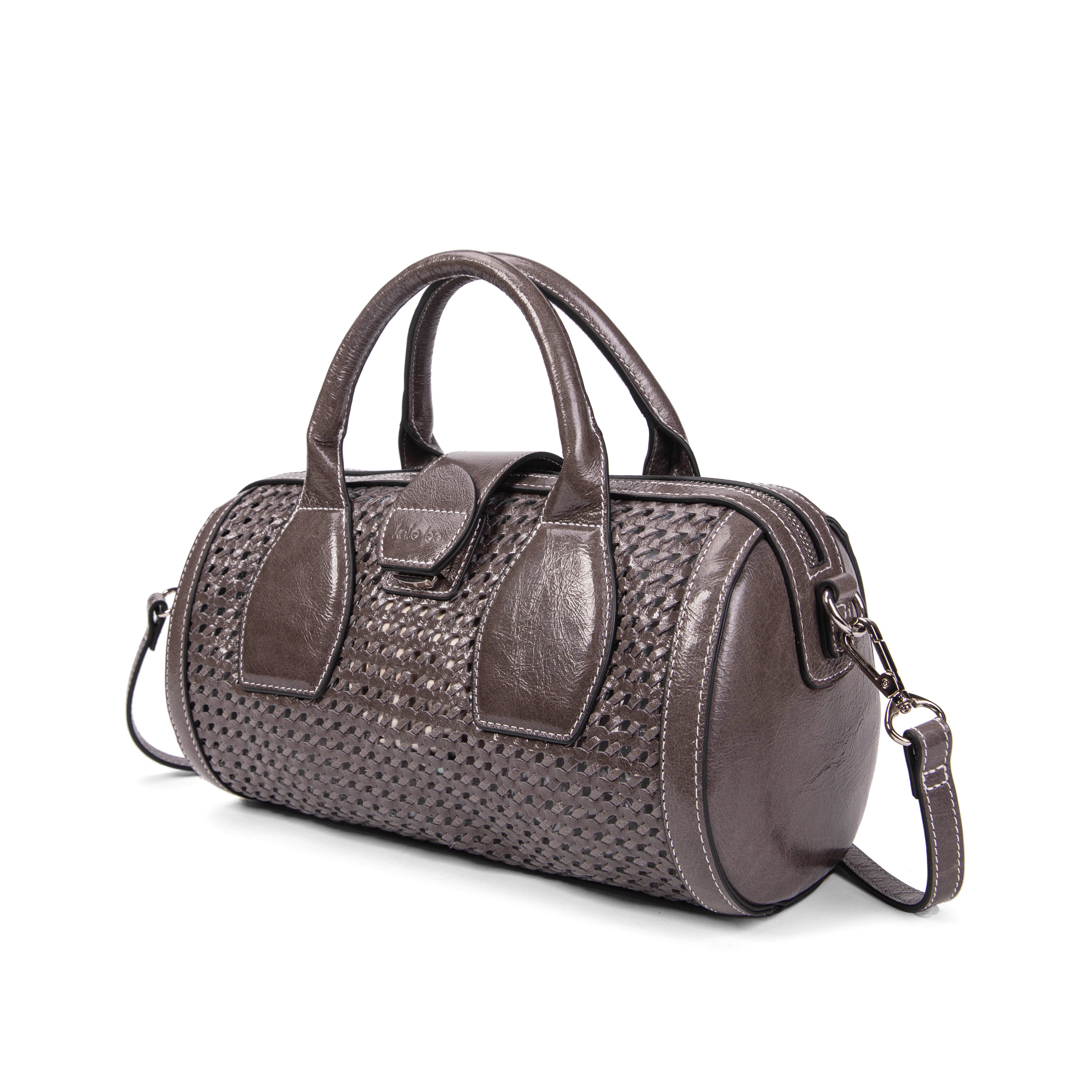 kate-lee-frola-sac-bowling-cuir-gris-tress image 2