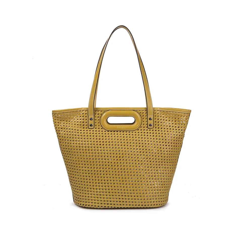 kate-lee-ofine-sac-cabas-cuir-jaune-tress image 1