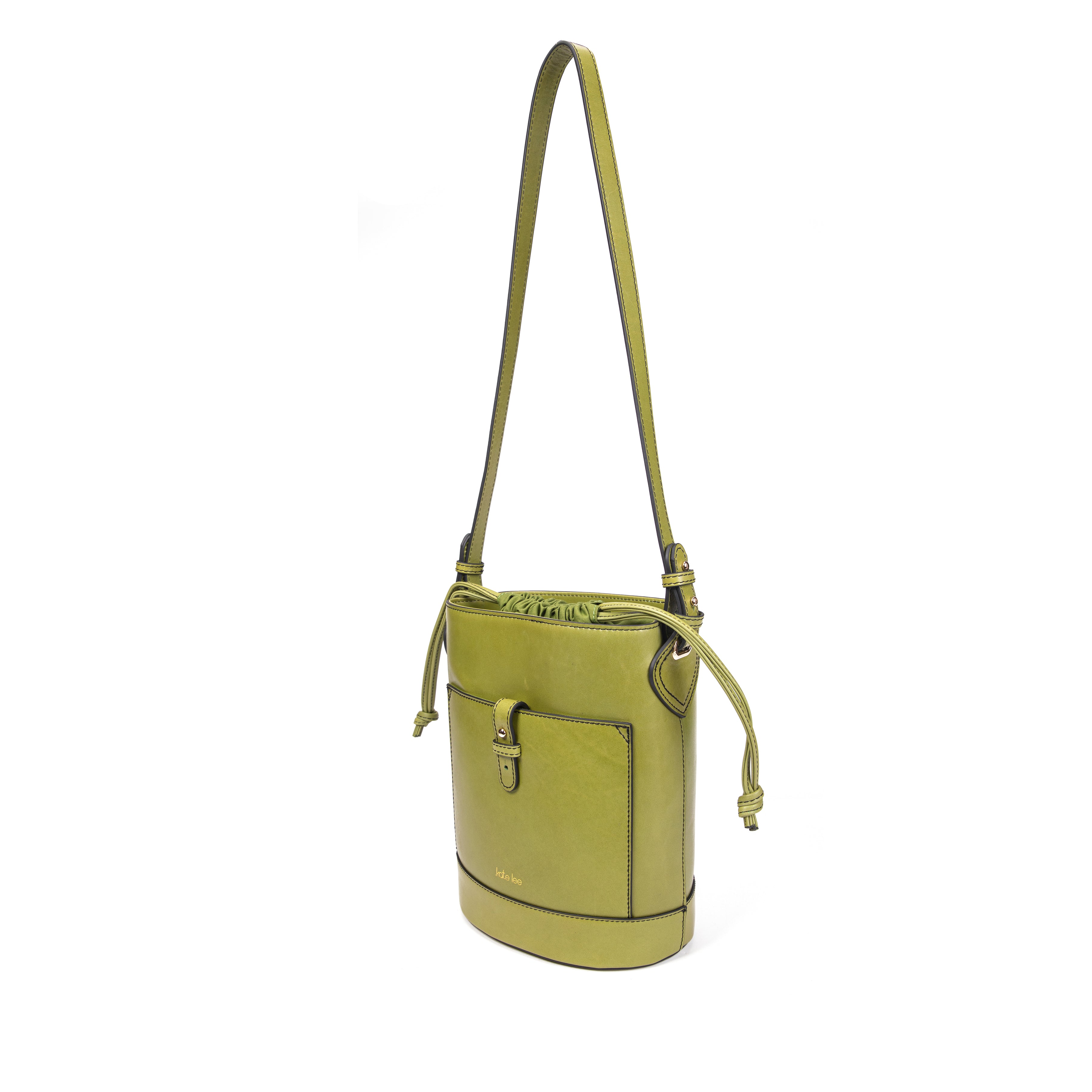 kate-lee-louvre-sac-seau-cuir-vert-vachette image 2