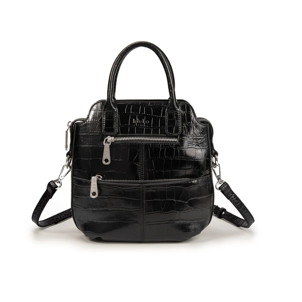 kate-lee-sac-bandouli-re-velyane-croco-cuir-noir image 1