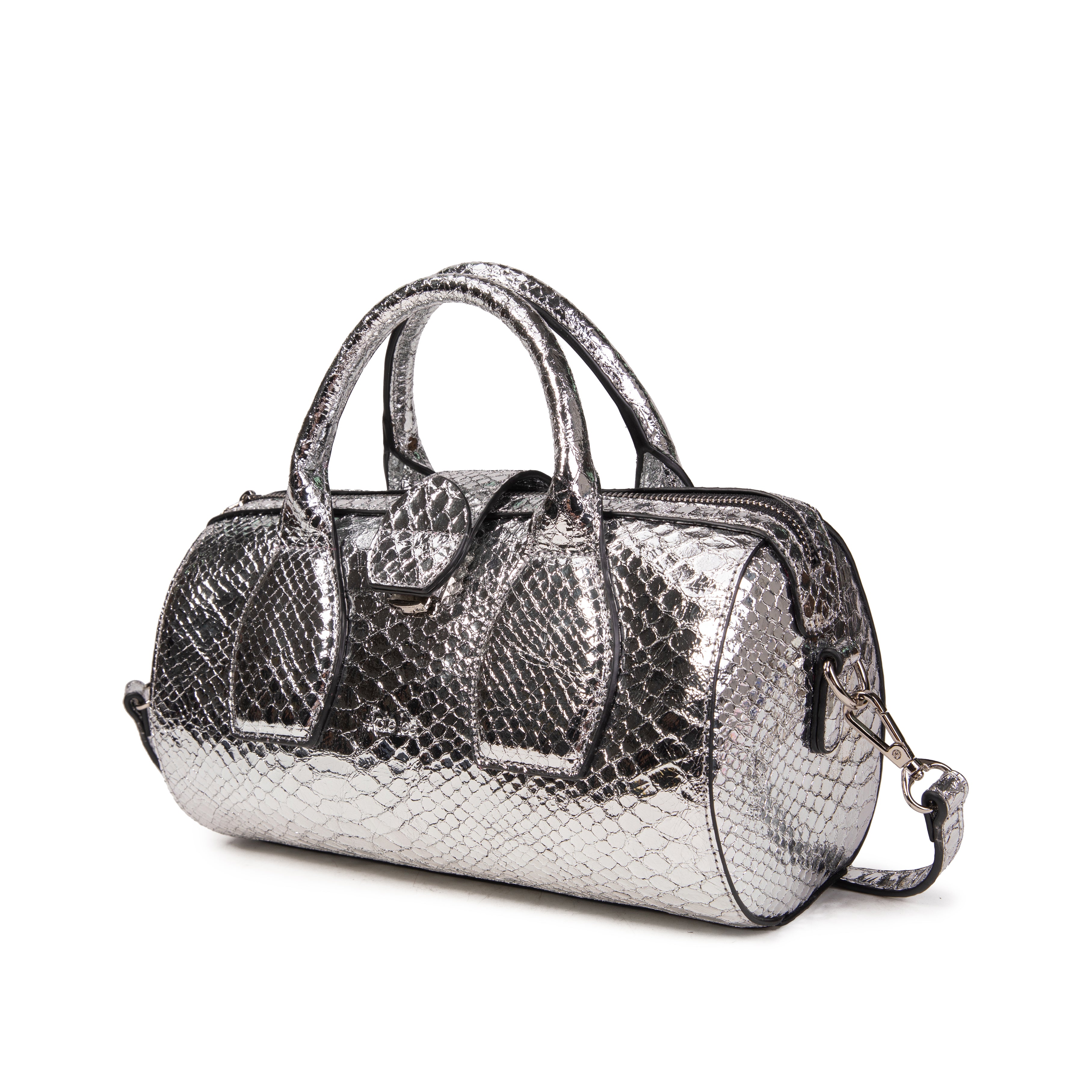 kate-lee-frola-sac-bowling-argent-vachette-serpent image 2