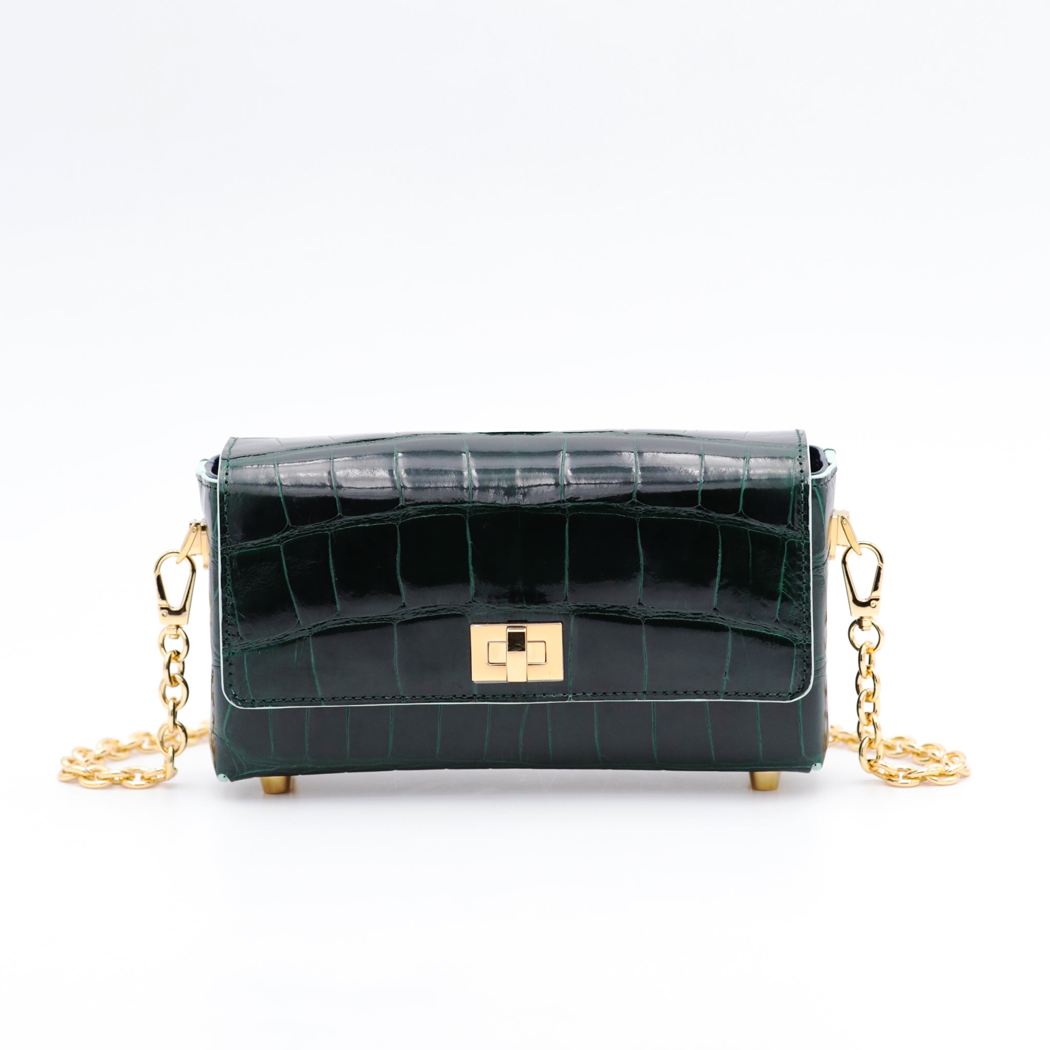 atelier-penso-gumi-sac-bandouli-re-croco-meraude image 1