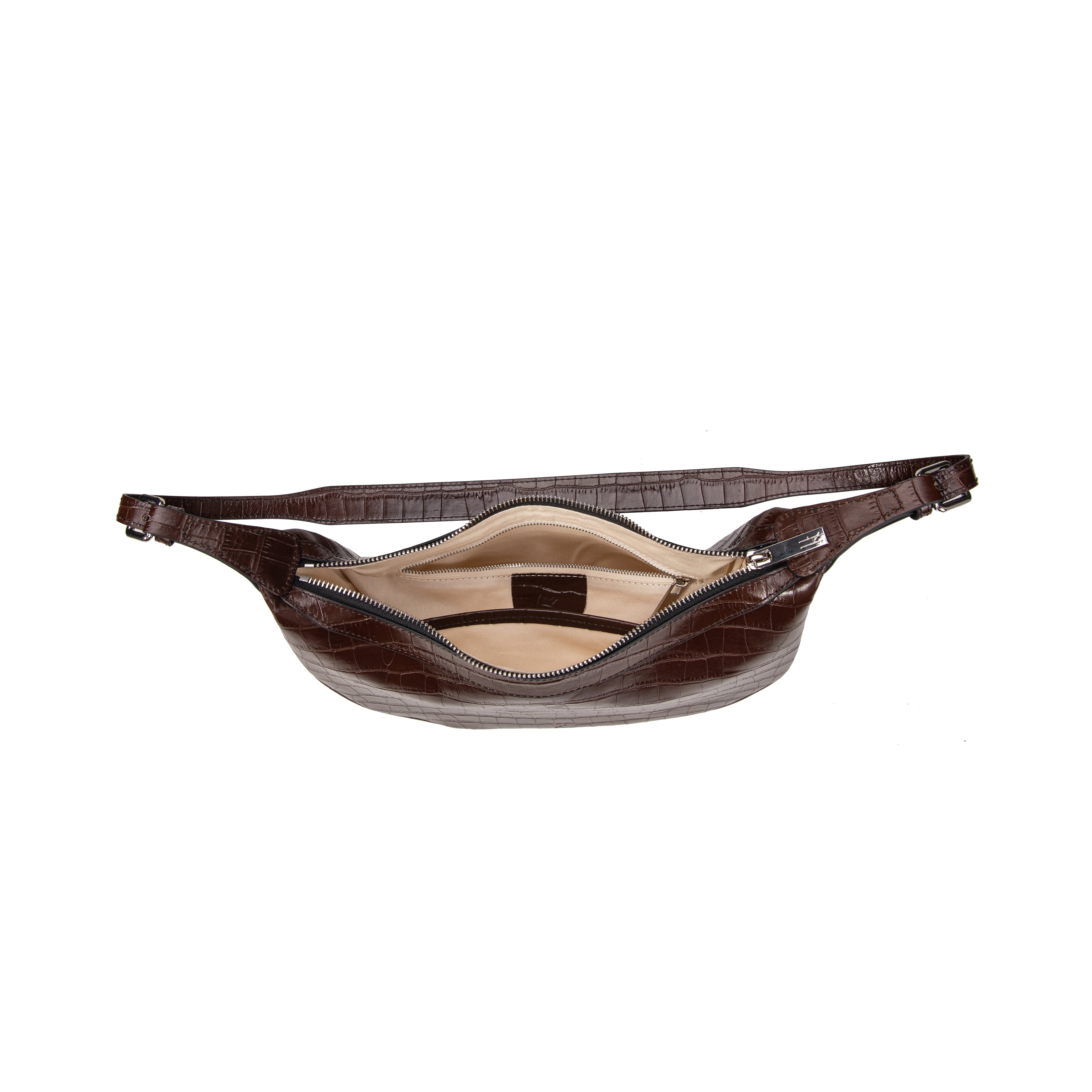 kate-lee-palma-sac-demi-lune-marron-croco-kl image 3