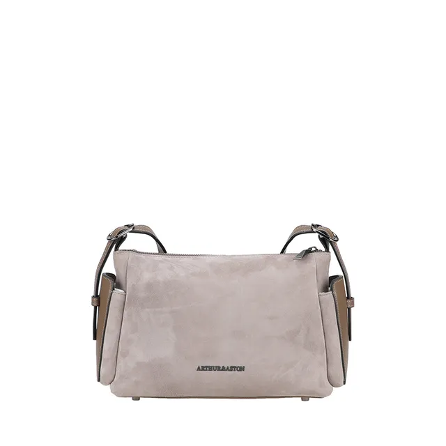 arthur-et-aston-maya-sac-bandouli-re-cuir-gris-25-cm image 1