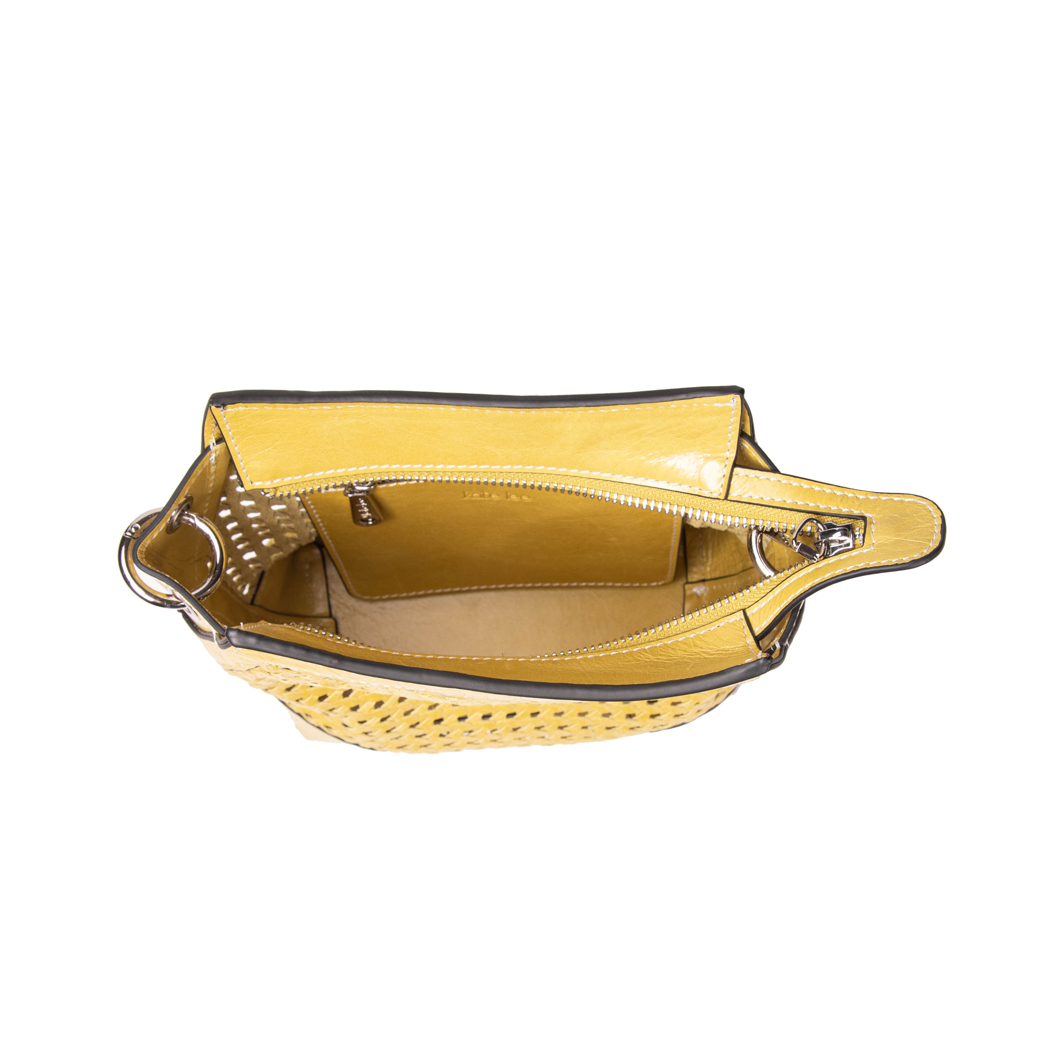kate-lee-bonbon-tane-sac-bandouli-re-cuir-tress-jaune image 3