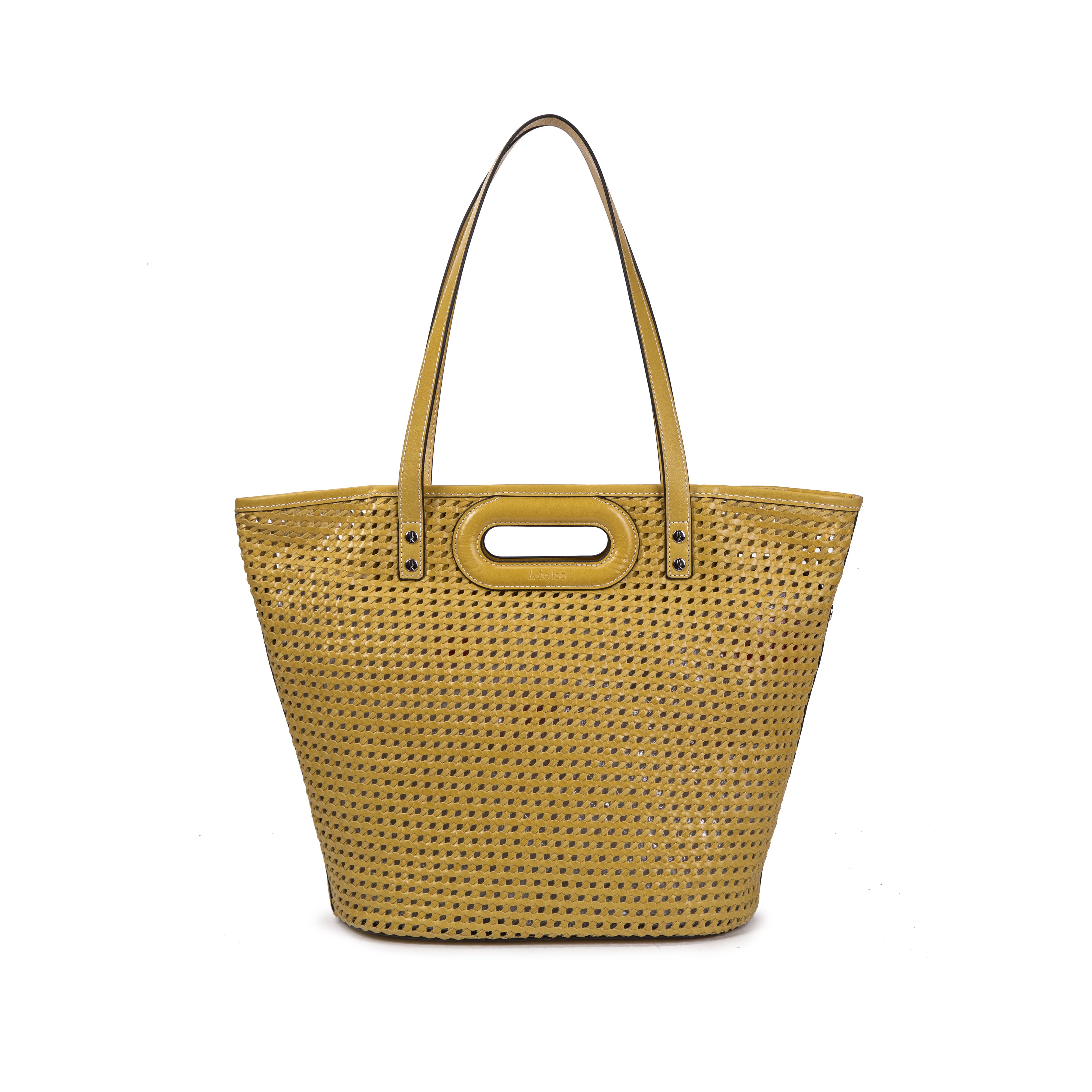 kate-lee-ofine-sac-cabas-cuir-jaune-tress image 1