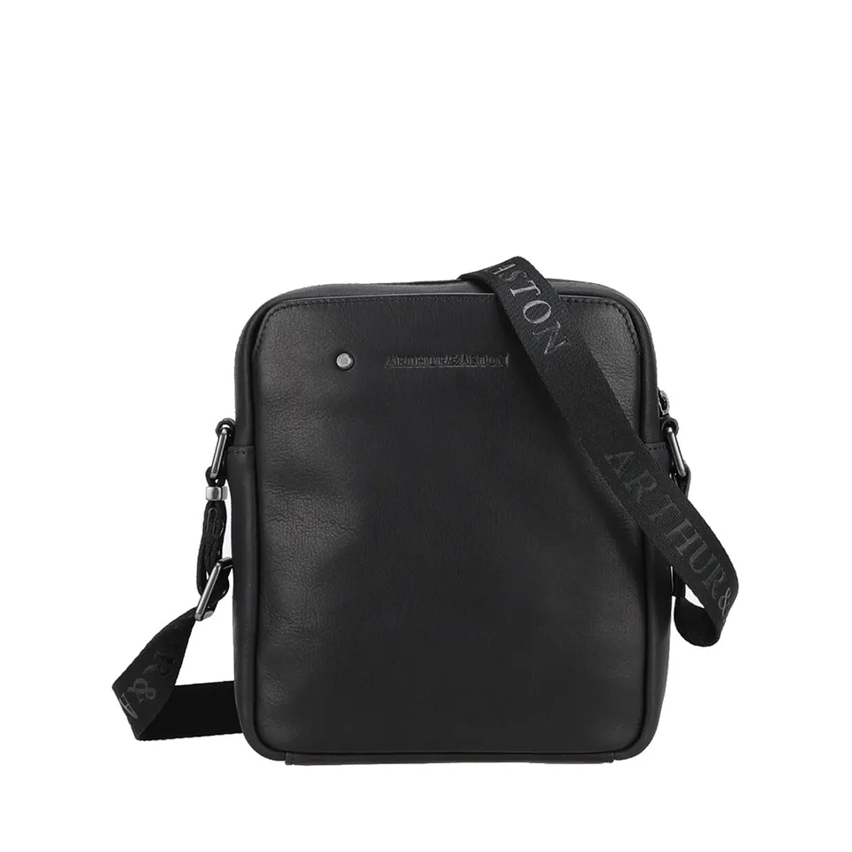 arthur-et-aston-danny-grand-sac-travers-cuir-noir-pleine-fleur image 1