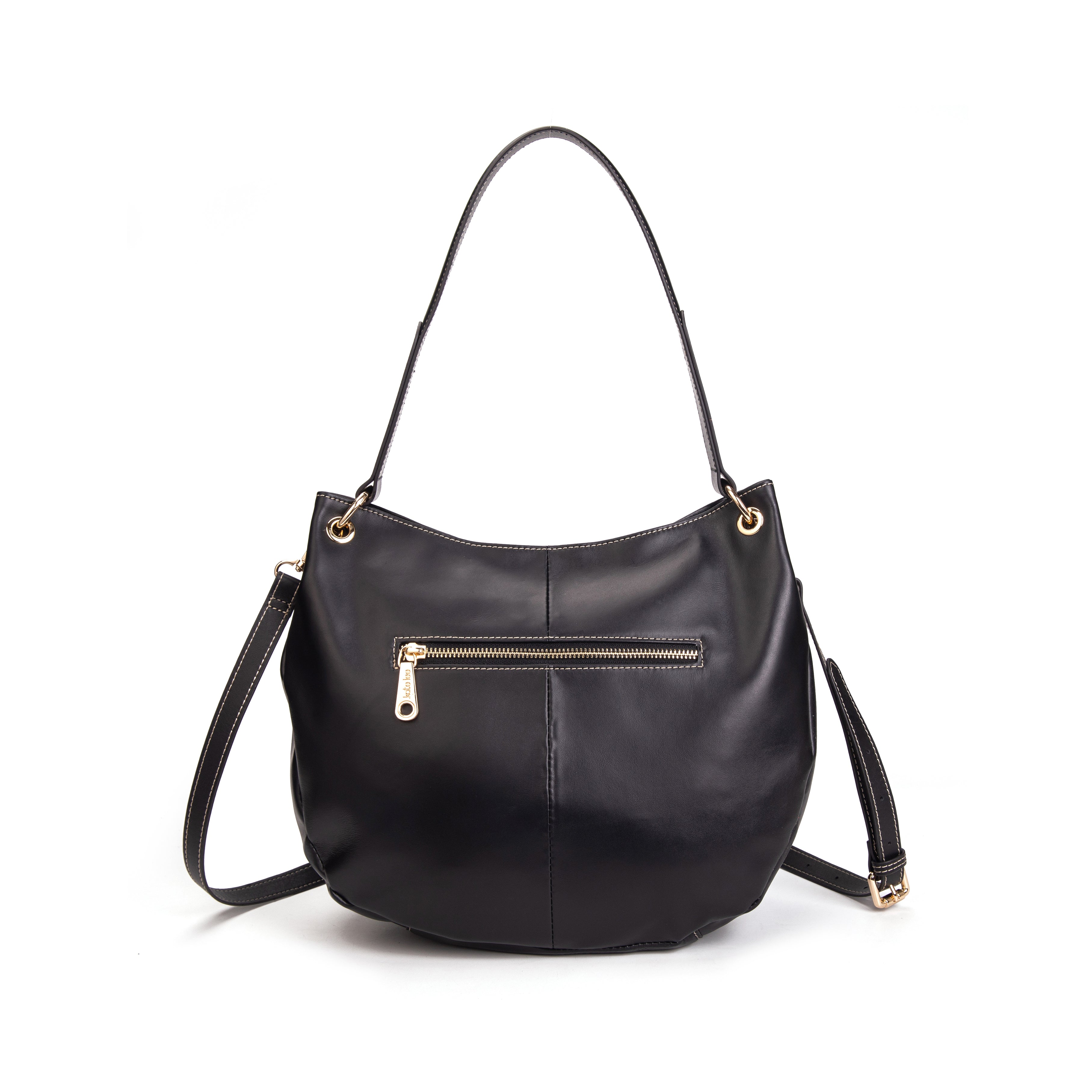 kate-lee-ully-sac-hobo-cuir-noir-vachette-zip image 4
