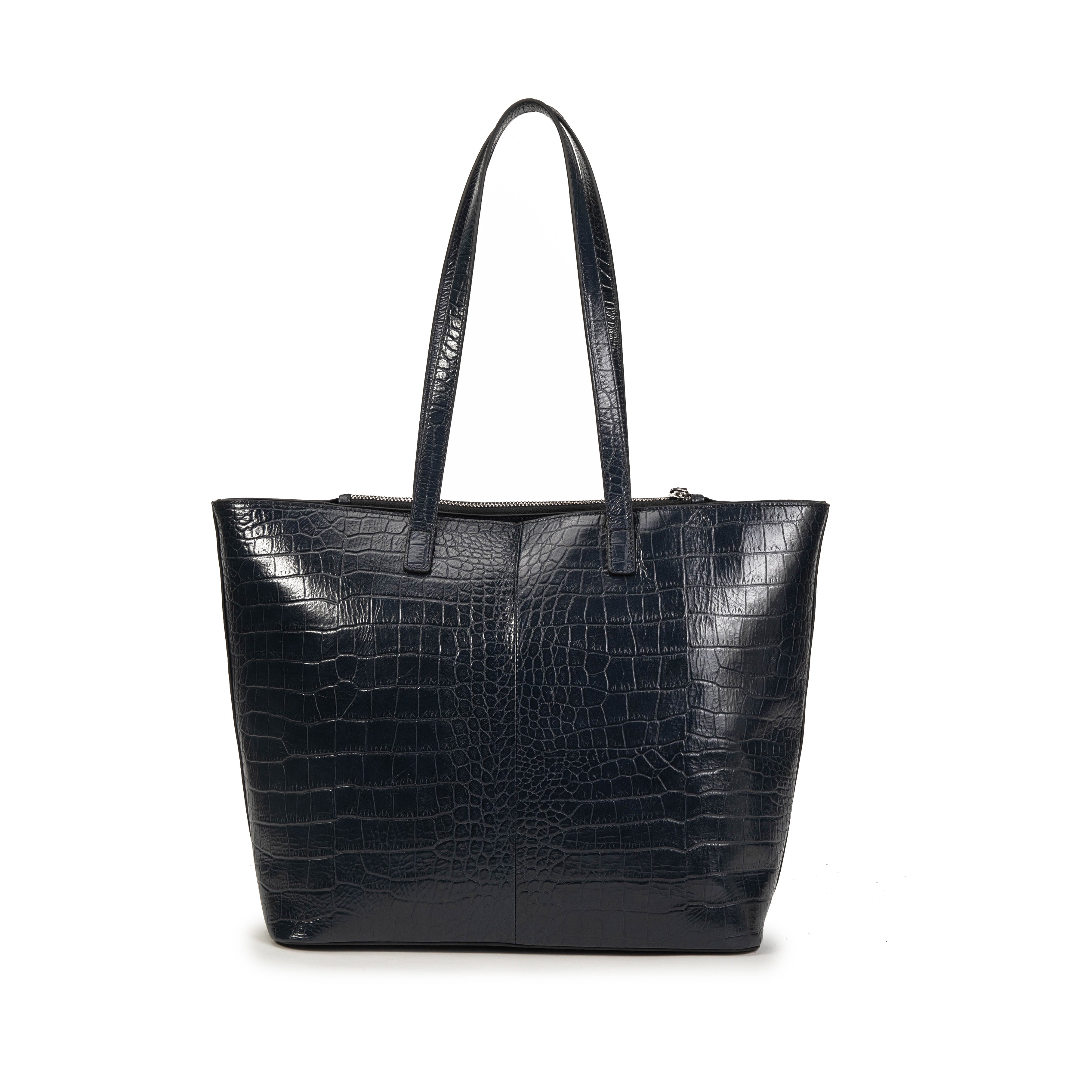 kate-lee-madele-croco-sac-cabas-cuir-bleu-nuit-croco image 4