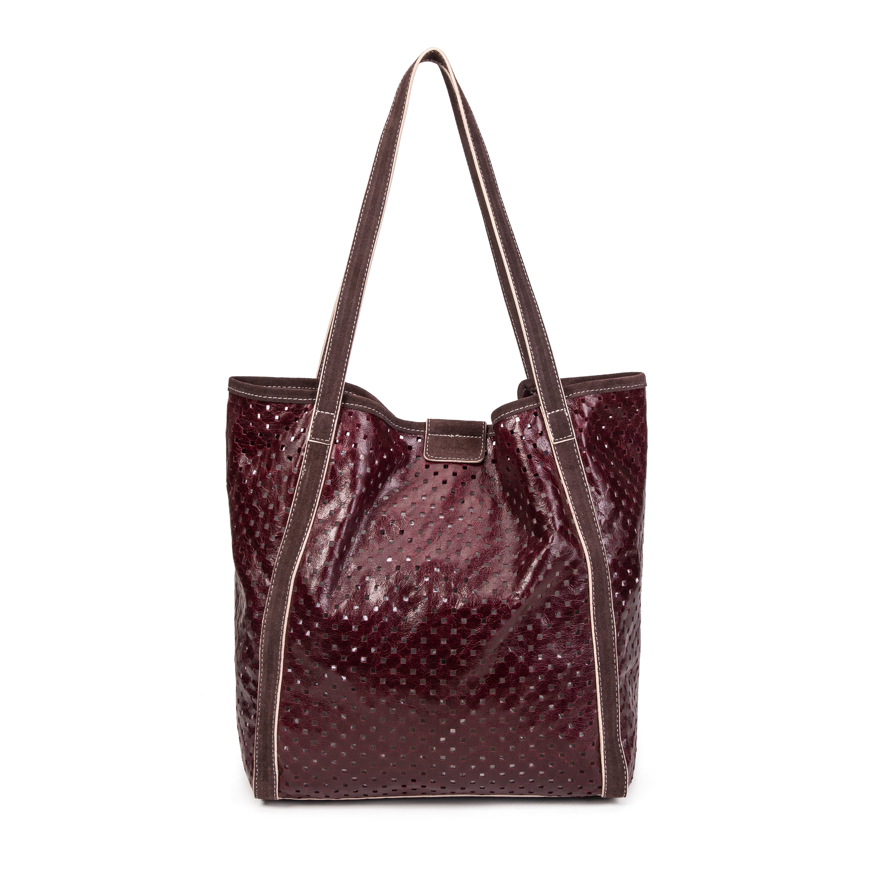 kate-lee-ryve-sac-cabas-cuir-bordeaux-perfor image 1