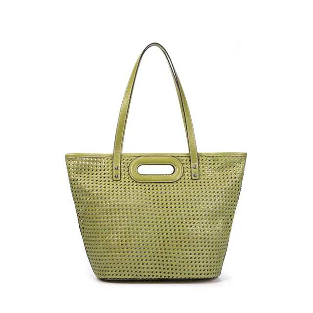 kate-lee-ofine-sac-cabas-cuir-tress-vert image 1