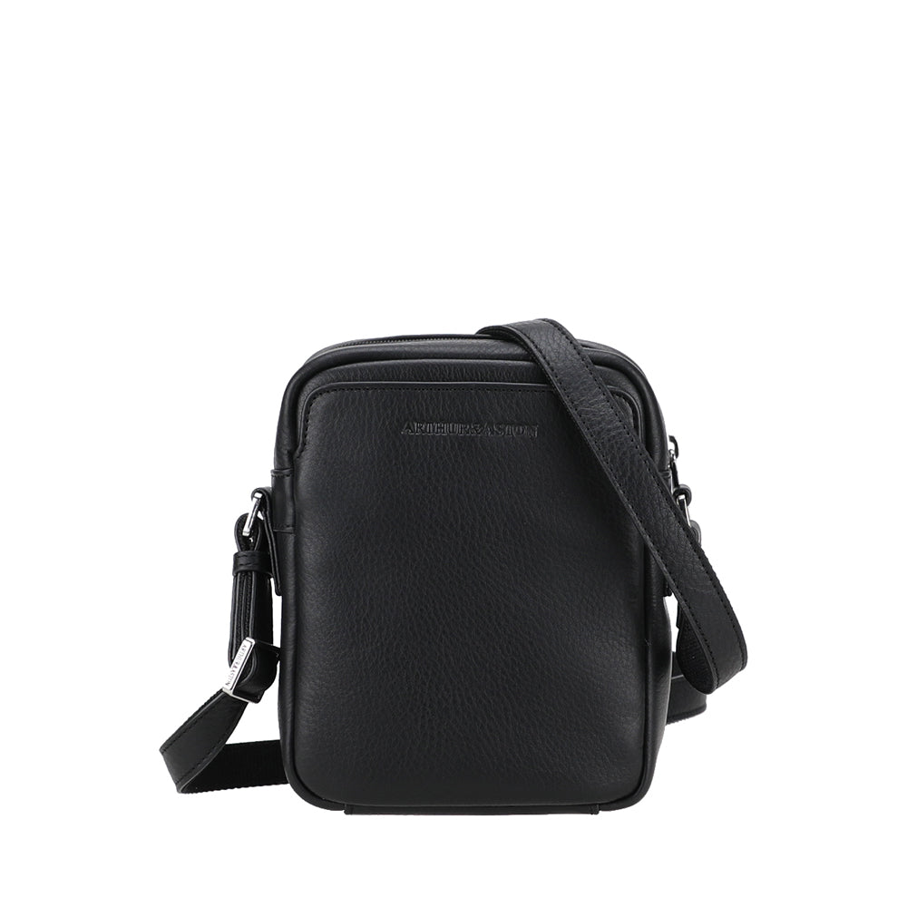 arthur-et-aston-ange-petit-sac-travers-cuir-noir-pleine-fleur image 5