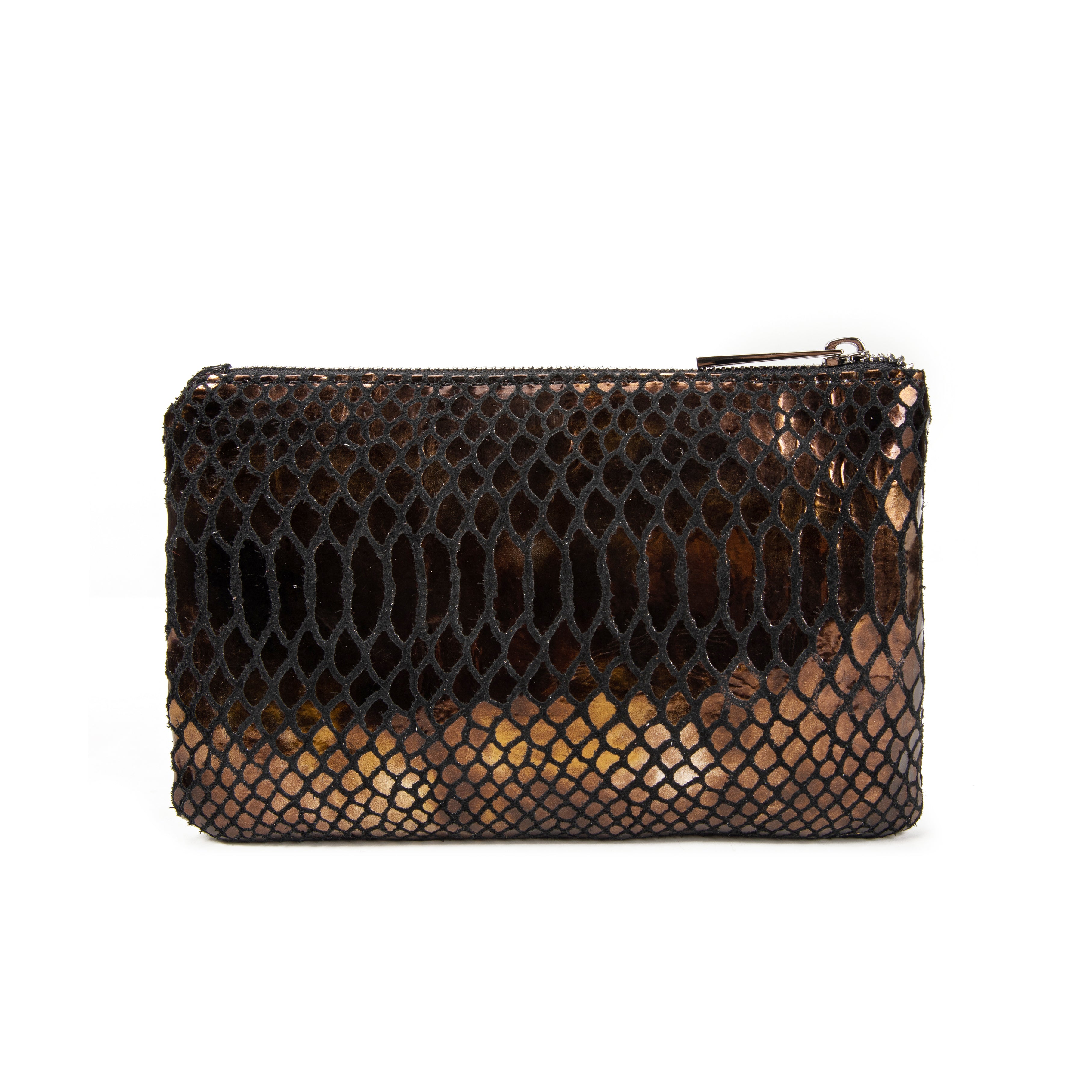 kate-lee-kl-pochette-zipp-e-l-cuir-serpent-bronze image 2