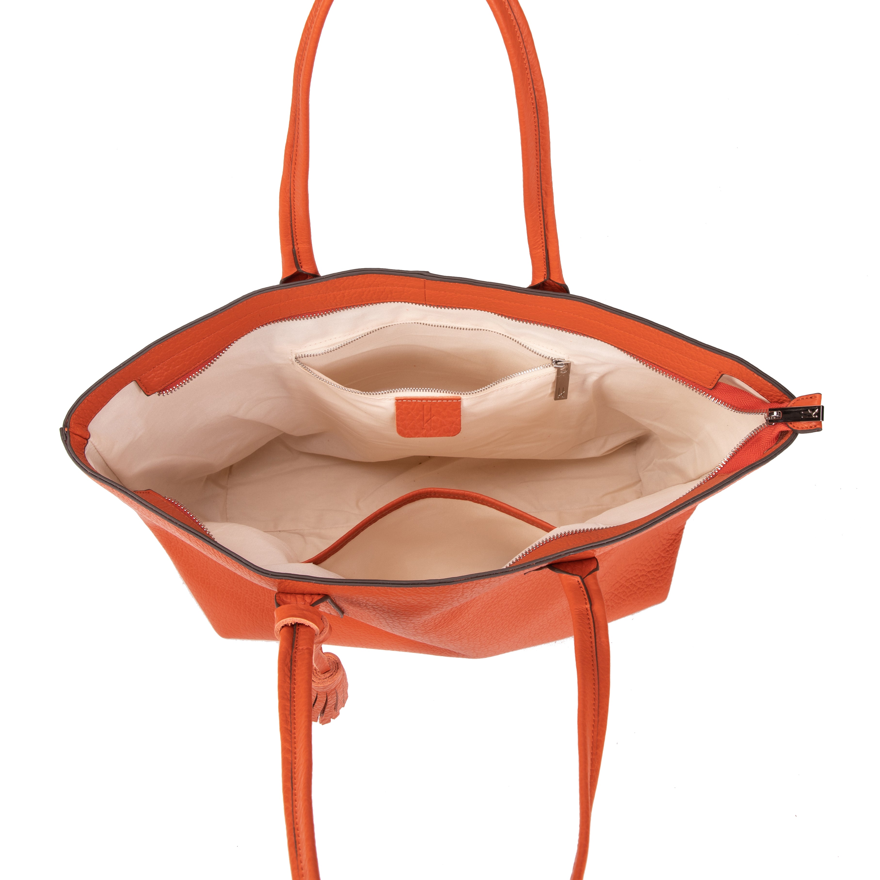 kate-lee-esmeralda-sac-cabas-cuir-grain-orange image 3