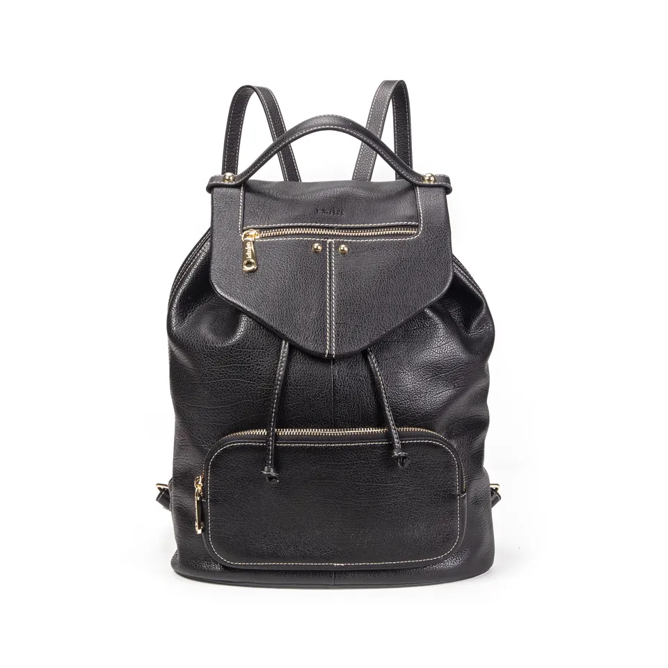 kate-lee-sena-sac-dos-cuir-noir-grain image 1