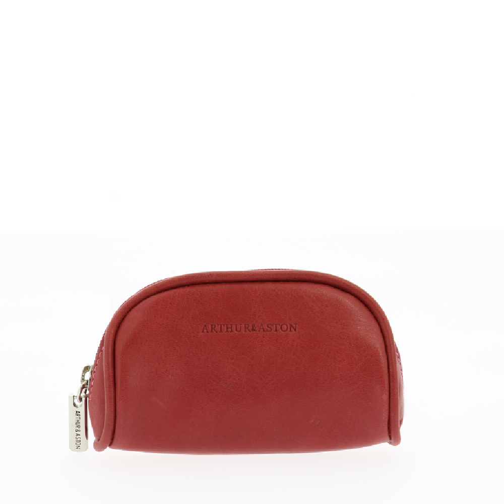 arthur-et-aston-rose-porte-monnaie-cuir-marron-demi-lune image 4