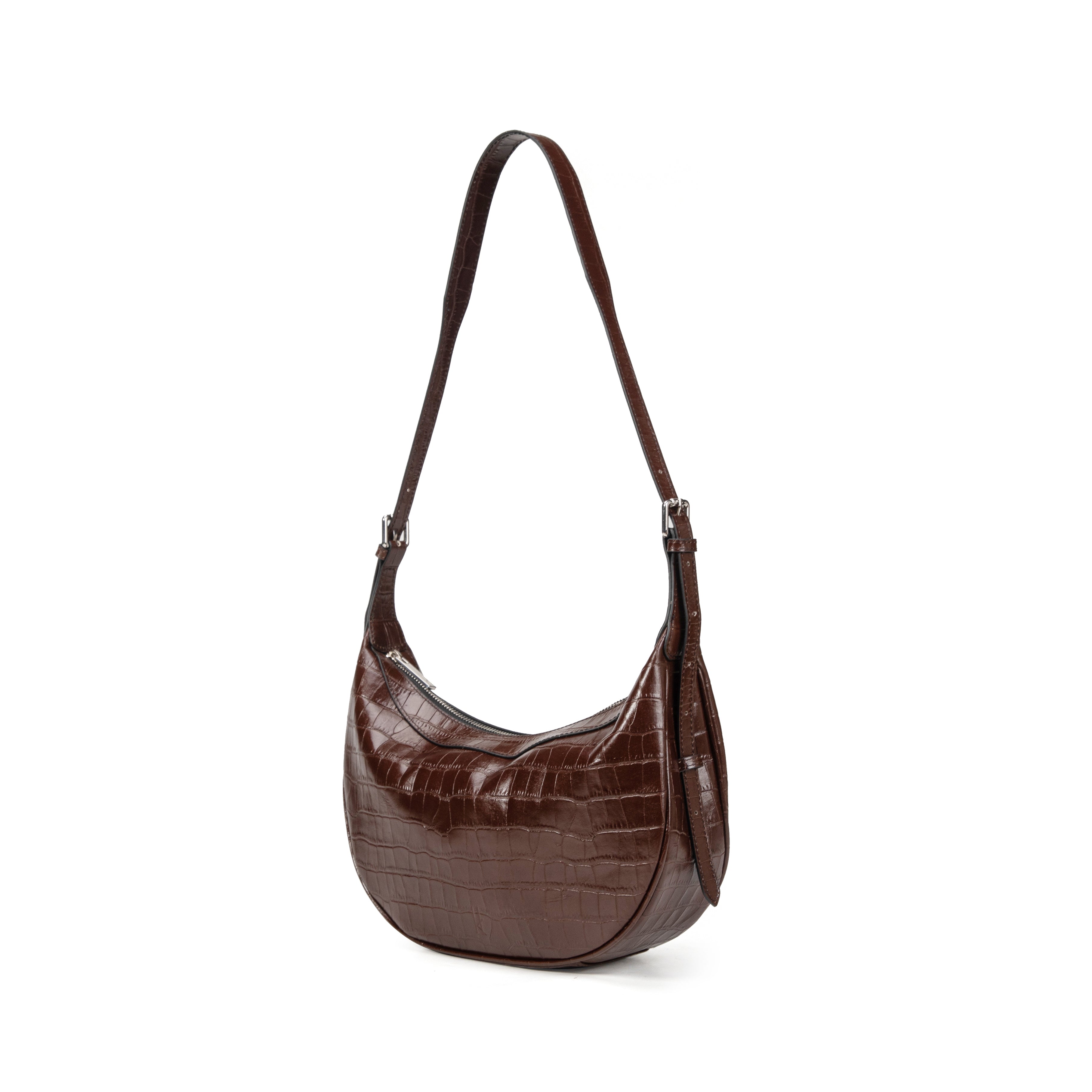 kate-lee-palma-sac-demi-lune-marron-croco-kl image 2