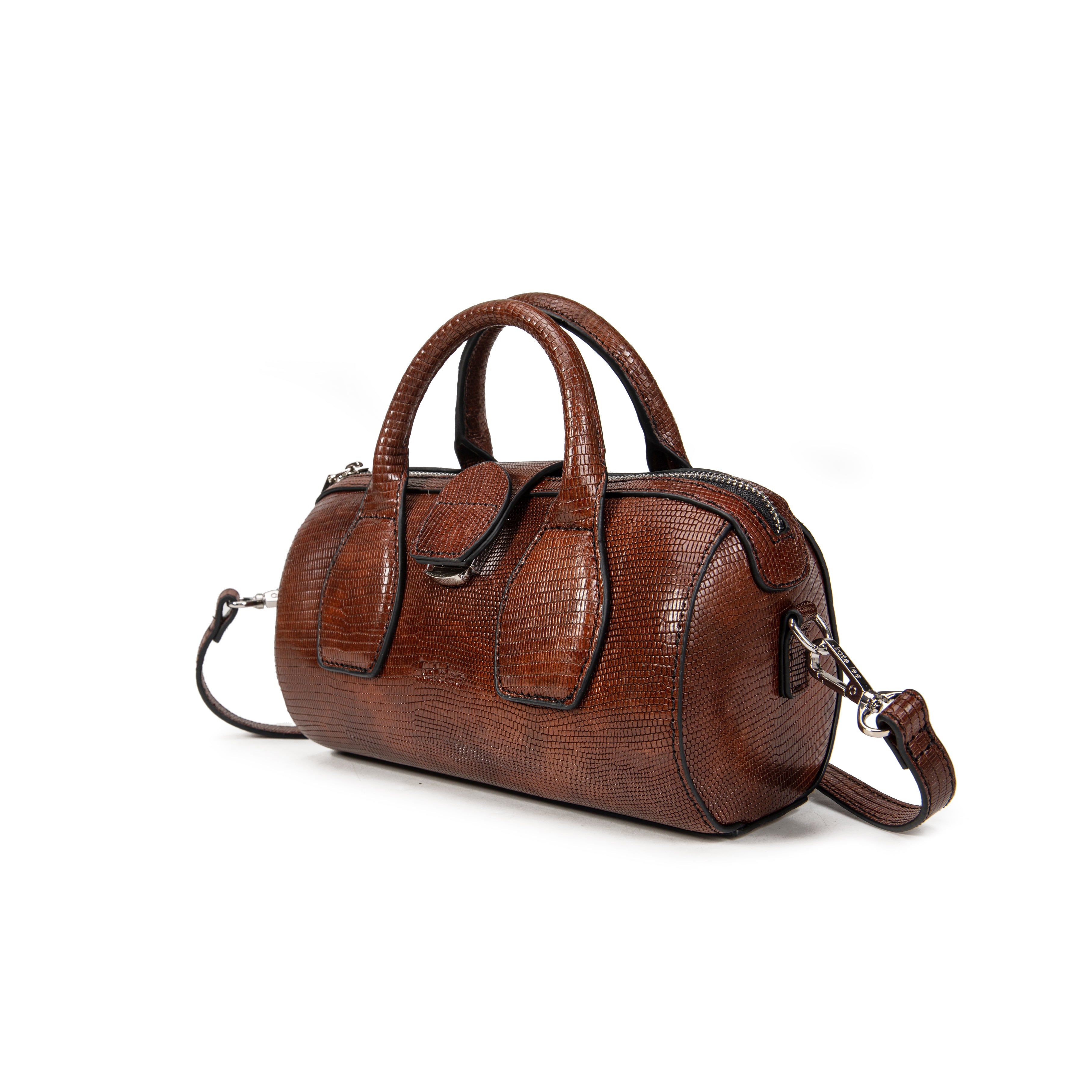 kate-lee-frola-sac-bowling-l-zard-choco-cuir image 2