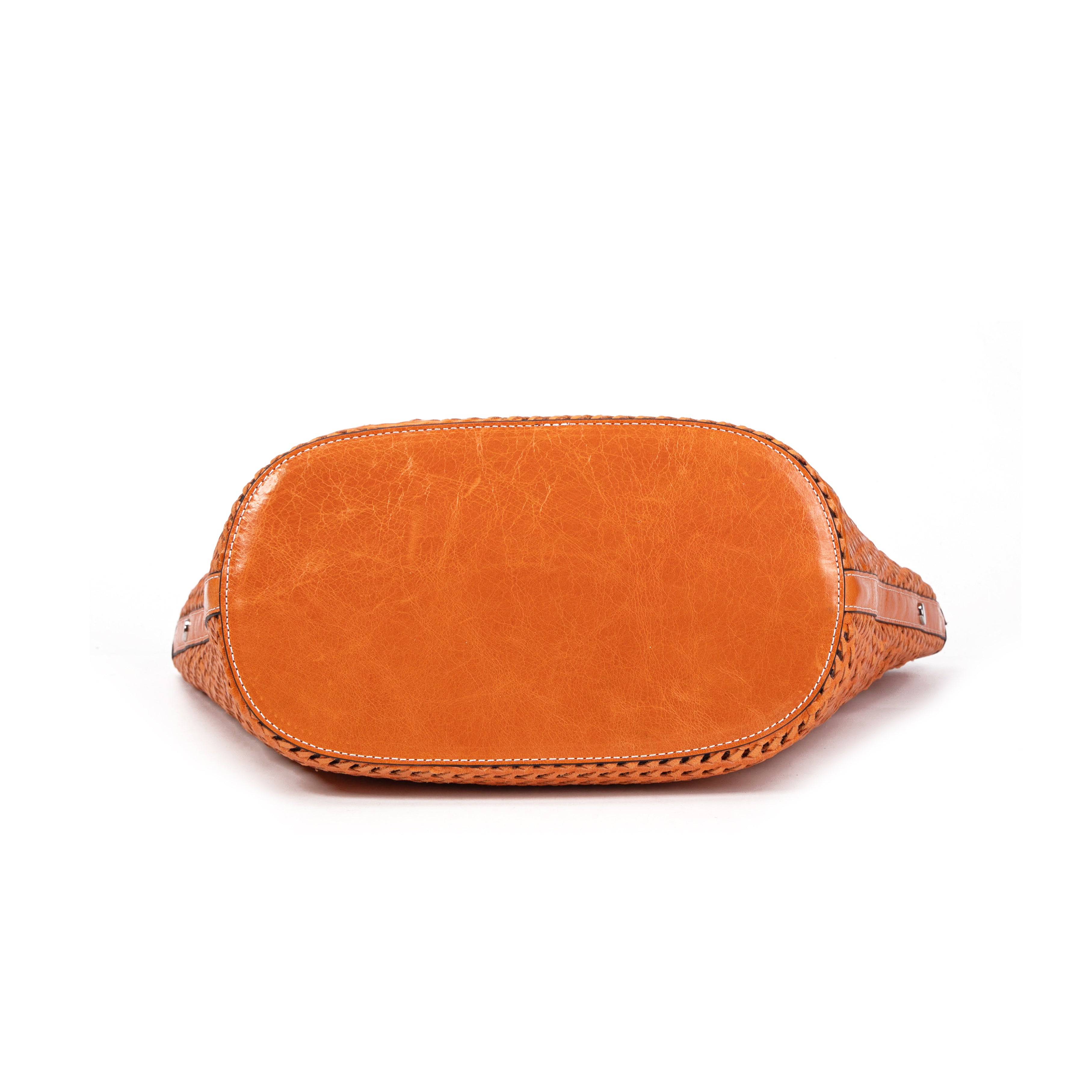 kate-lee-ofine-sac-cabas-tress-orange-cuir image 5
