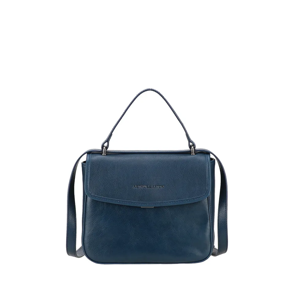 arthur-et-aston-edith-sac-main-cuir-bleu-rabat-femme image 1