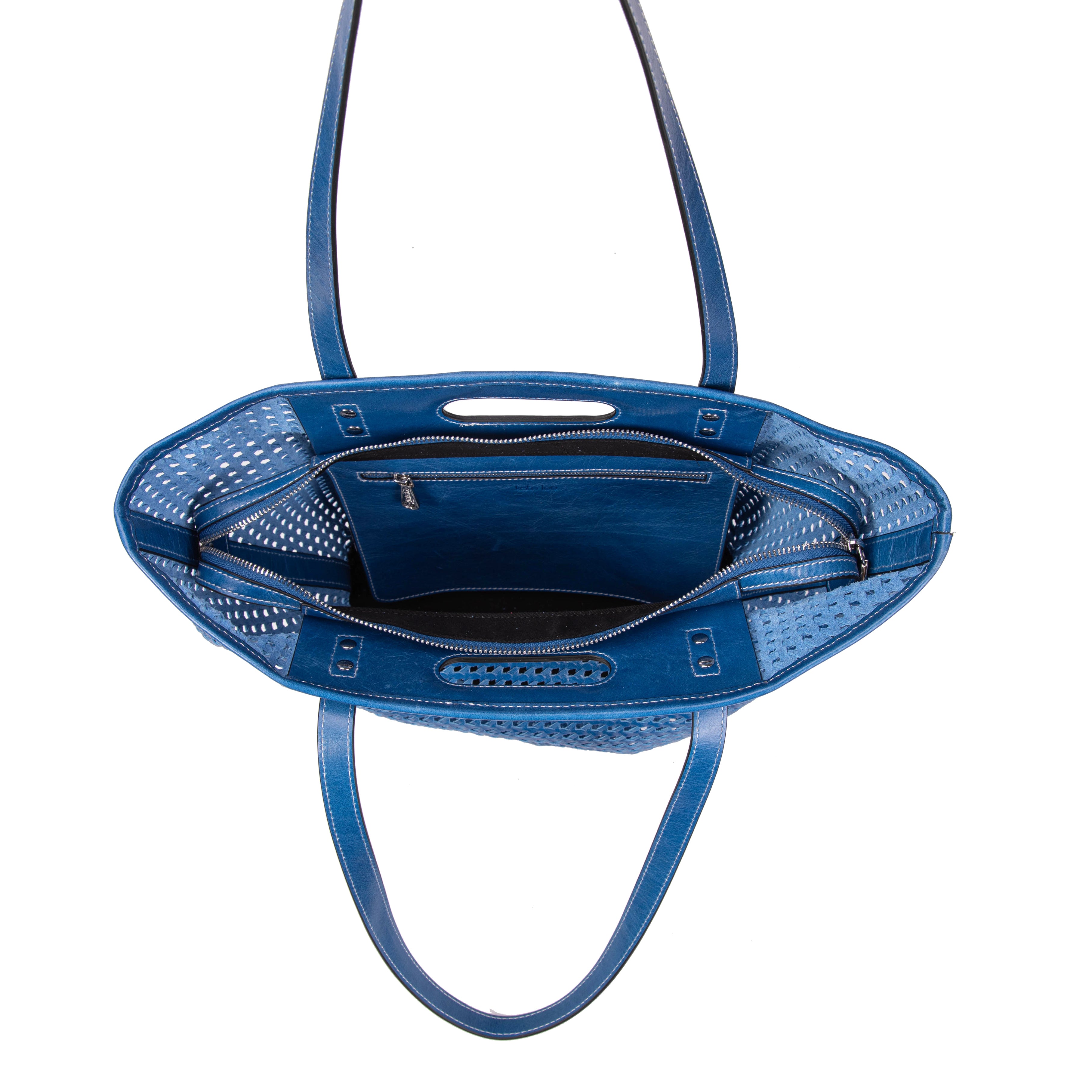 kate-lee-ofine-sac-cabas-cuir-bleu-tress image 3