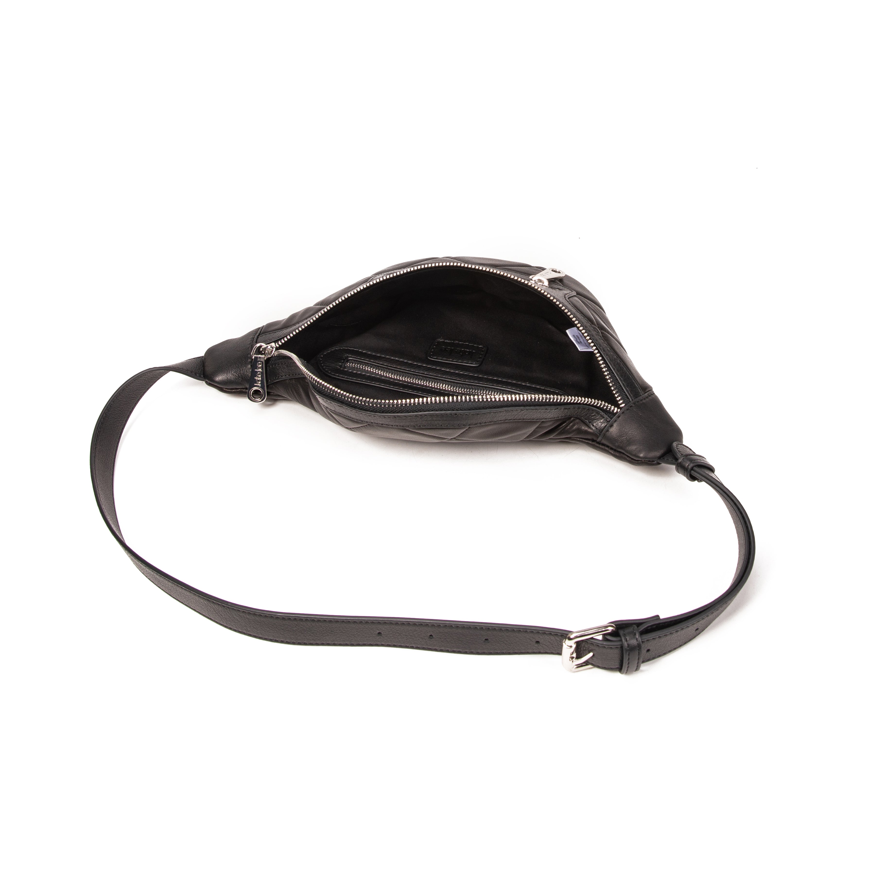 kate-lee-triumf-sac-banane-agneau-noir-matelass-crois image 3