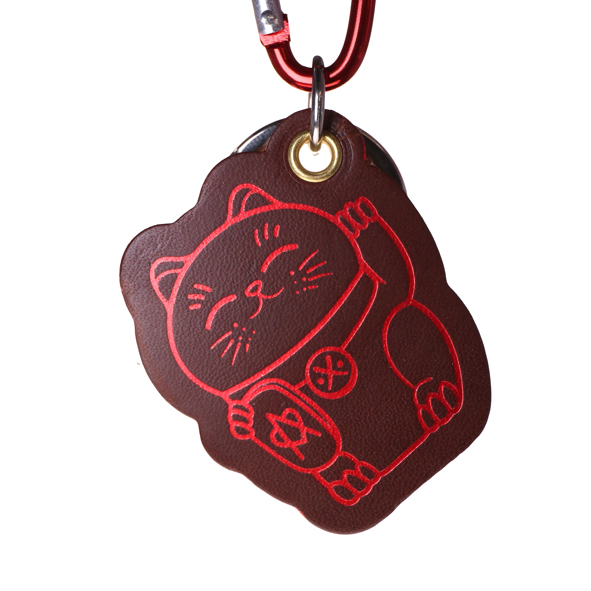 atelier-penso-luckey-holder-lucky-cat-porte-cl-s-bordeaux-rouge image 1