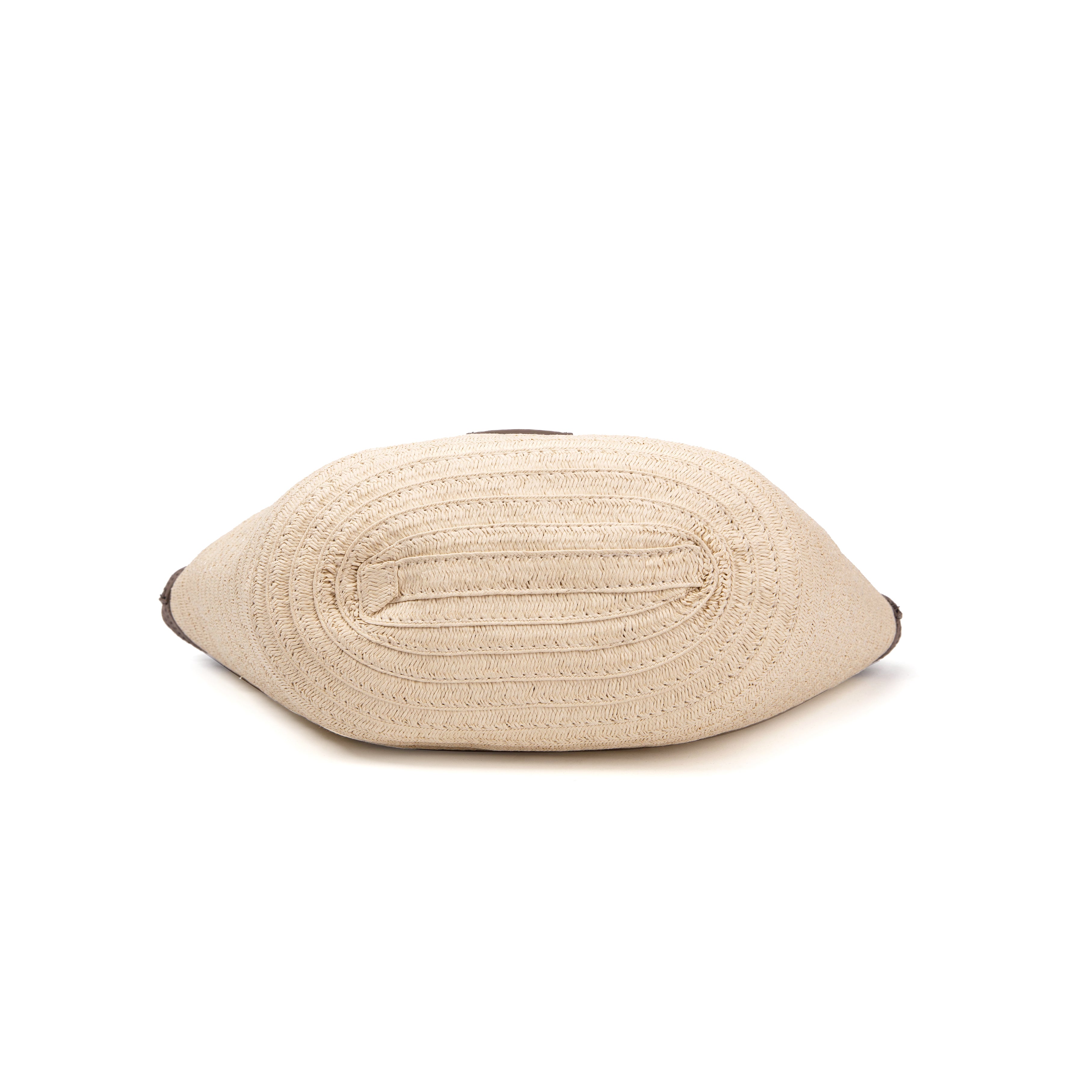 kate-lee-m-cabas-patty-panier-paille-gris-fonc-cuir image 5