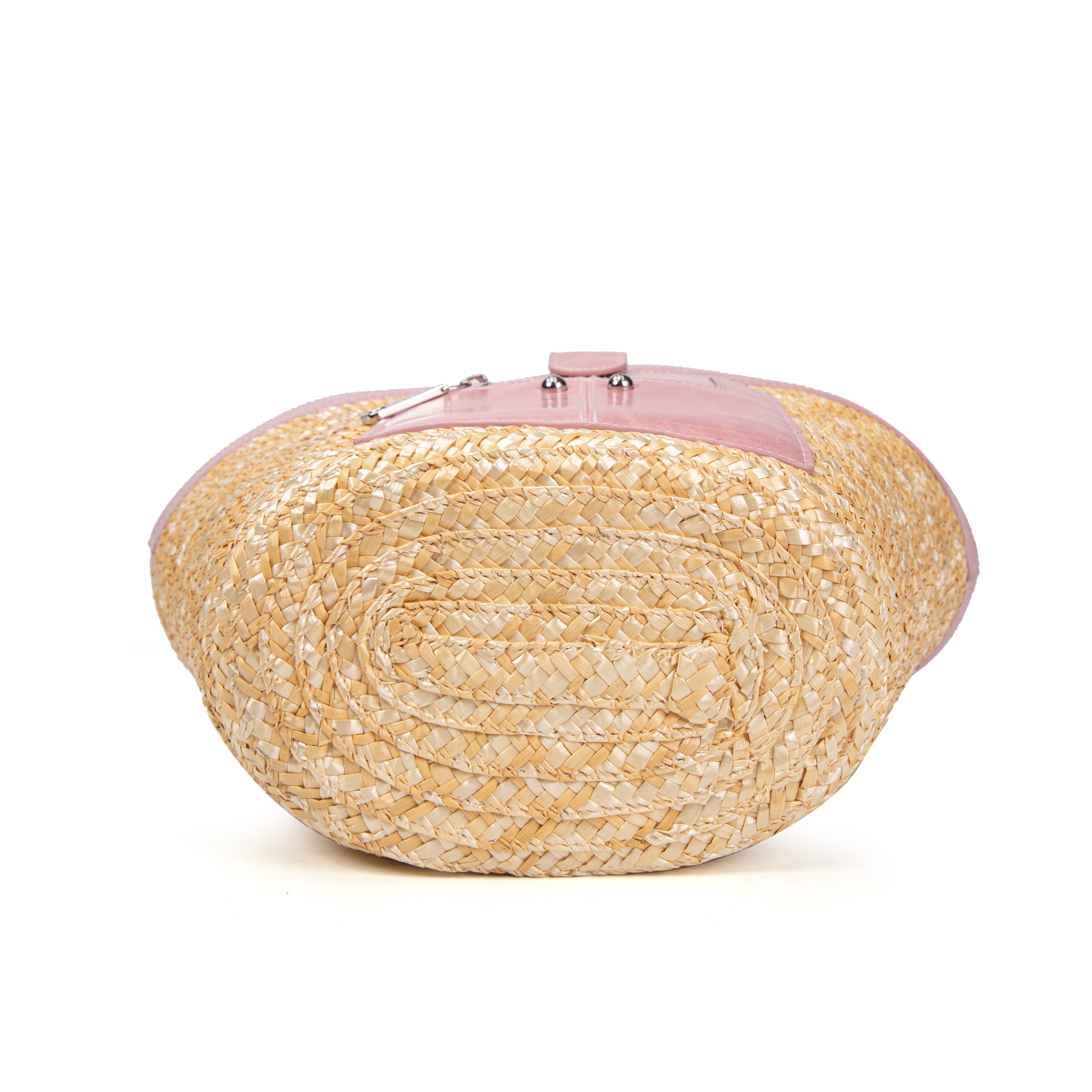 kate-lee-madeleine-m-panier-paille-vachette-rose-38-cm image 5