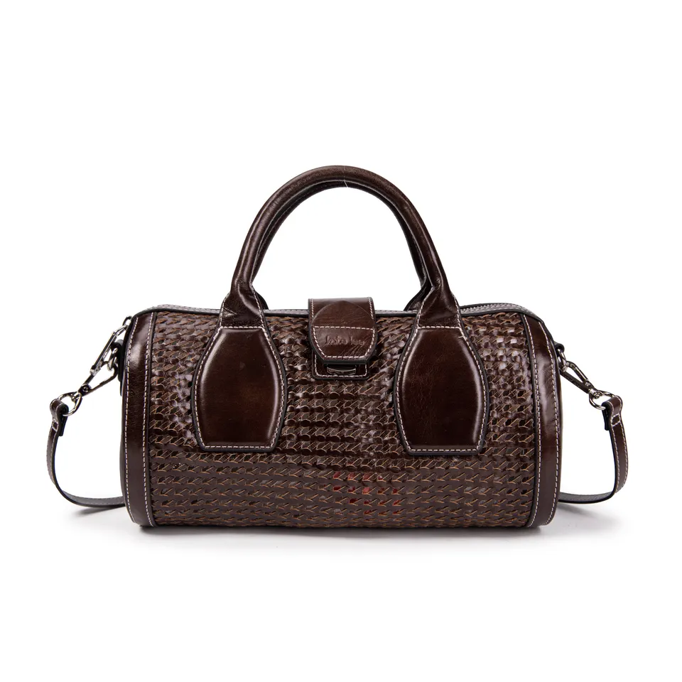 kate-lee-frola-sac-bowling-cuir-tress-moka image 1