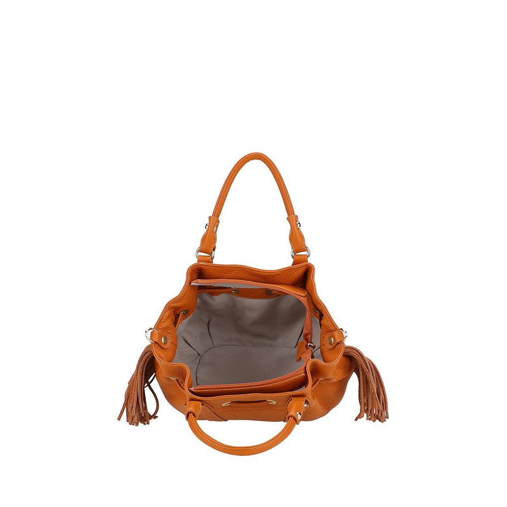 arthur-et-aston-camille-mini-sac-cuir-cognac-franges image 4