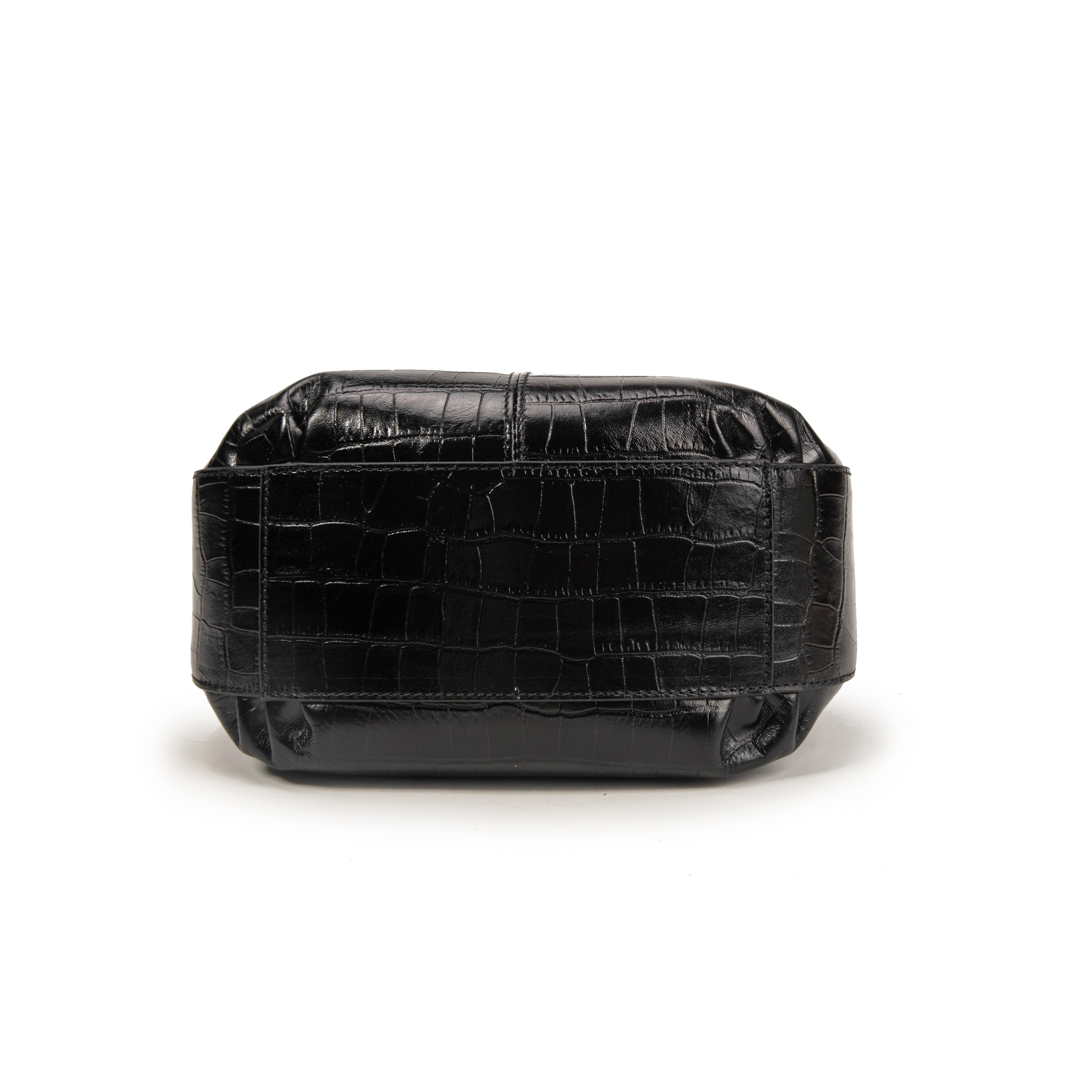 kate-lee-sac-bandouli-re-velyane-croco-cuir-noir image 5
