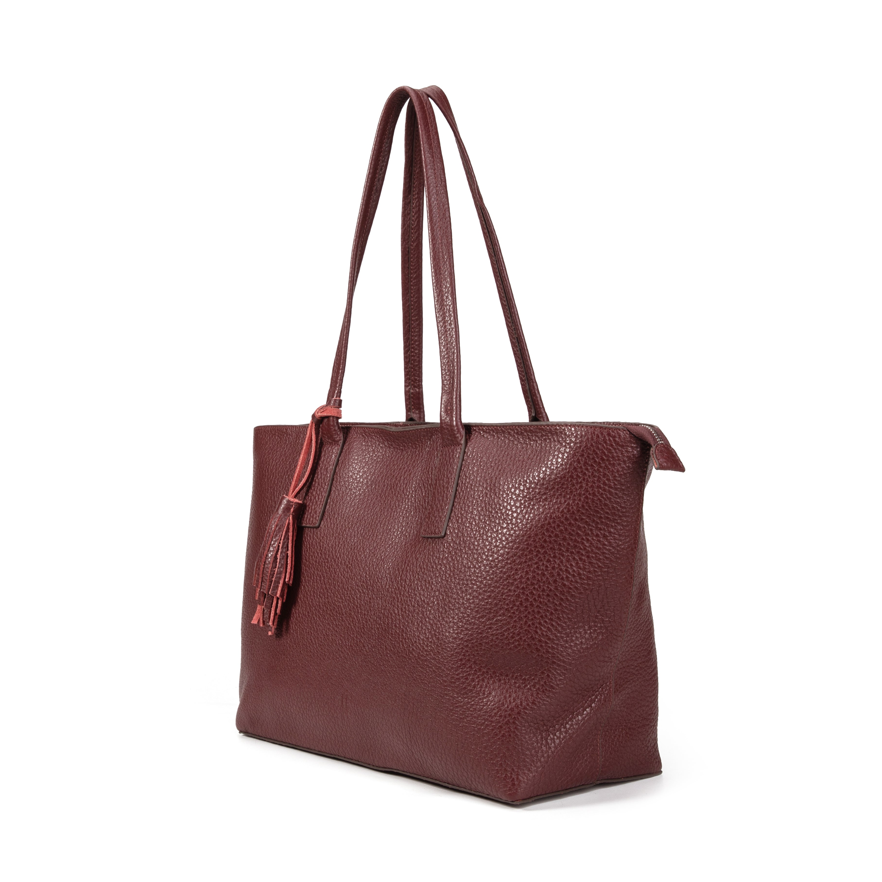 kate-lee-esmeralda-sac-cabas-bordeaux-cuir-grain image 2