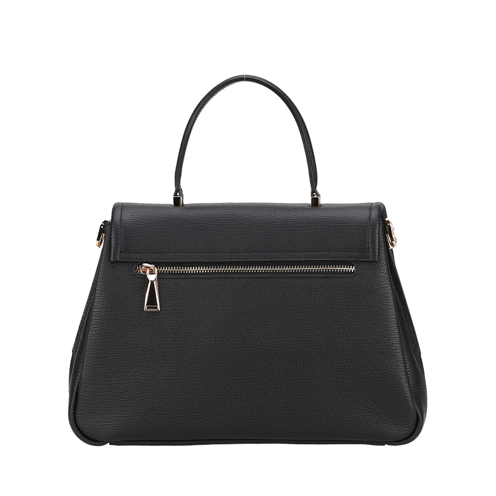 arthur-et-aston-nora-sac-main-cuir-noir-dor image 2