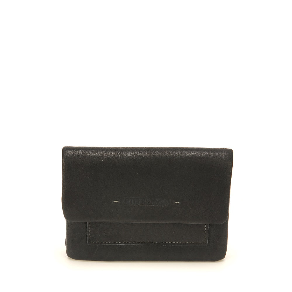 arthur-et-aston-johany-porte-monnaie-cuir-noir-rabat image 1