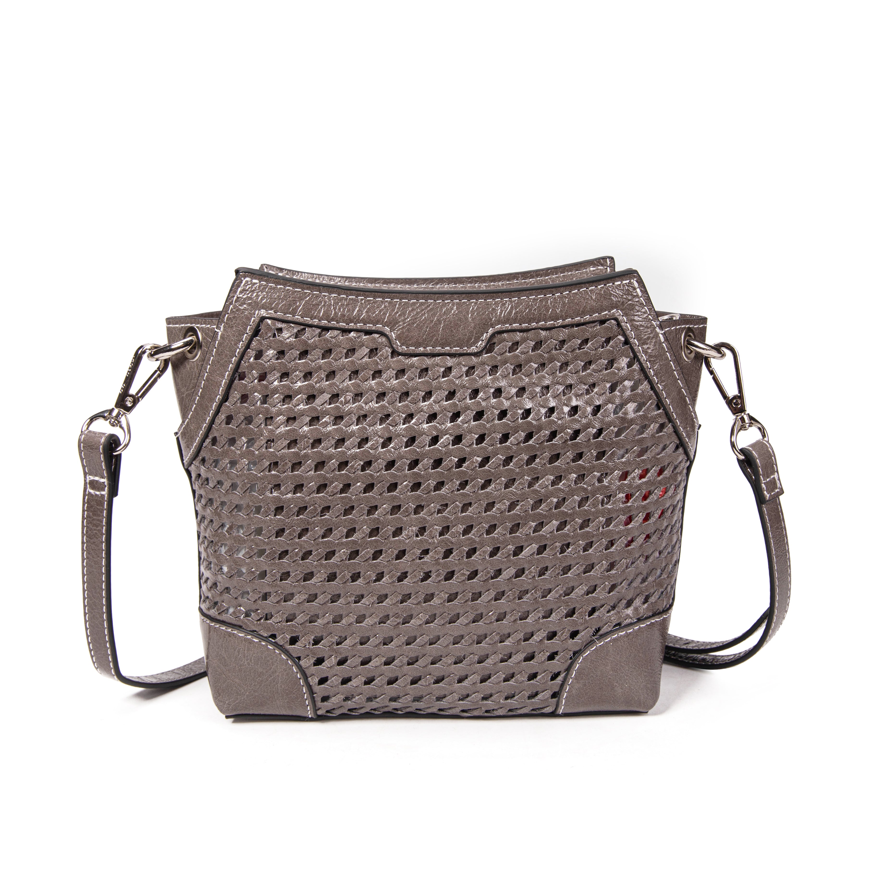 kate-lee-bonbon-sac-bandouli-re-cuir-tress-gris-furlo image 4