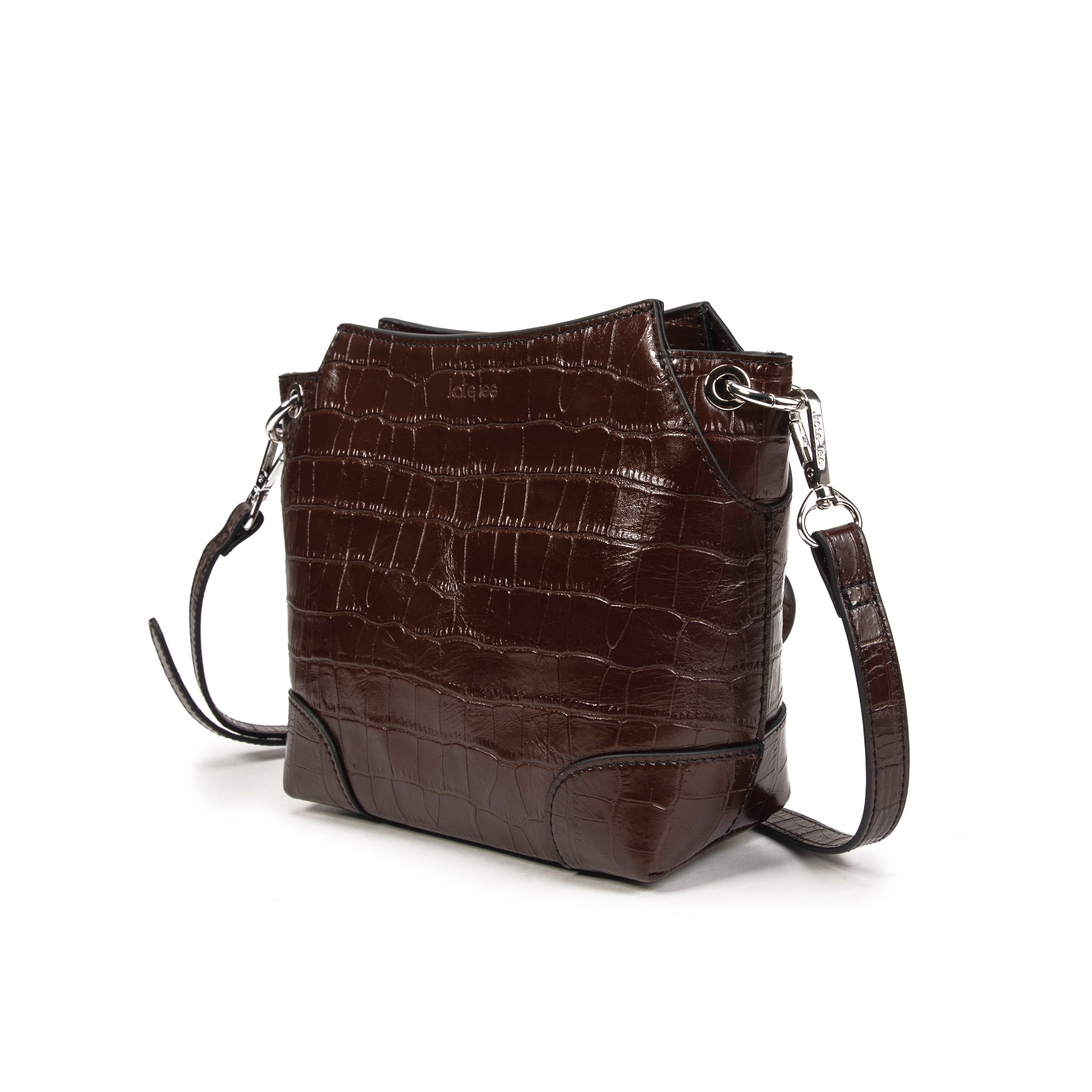 kate-lee-bonbon-sac-bandouli-re-cuir-choco-croco image 2