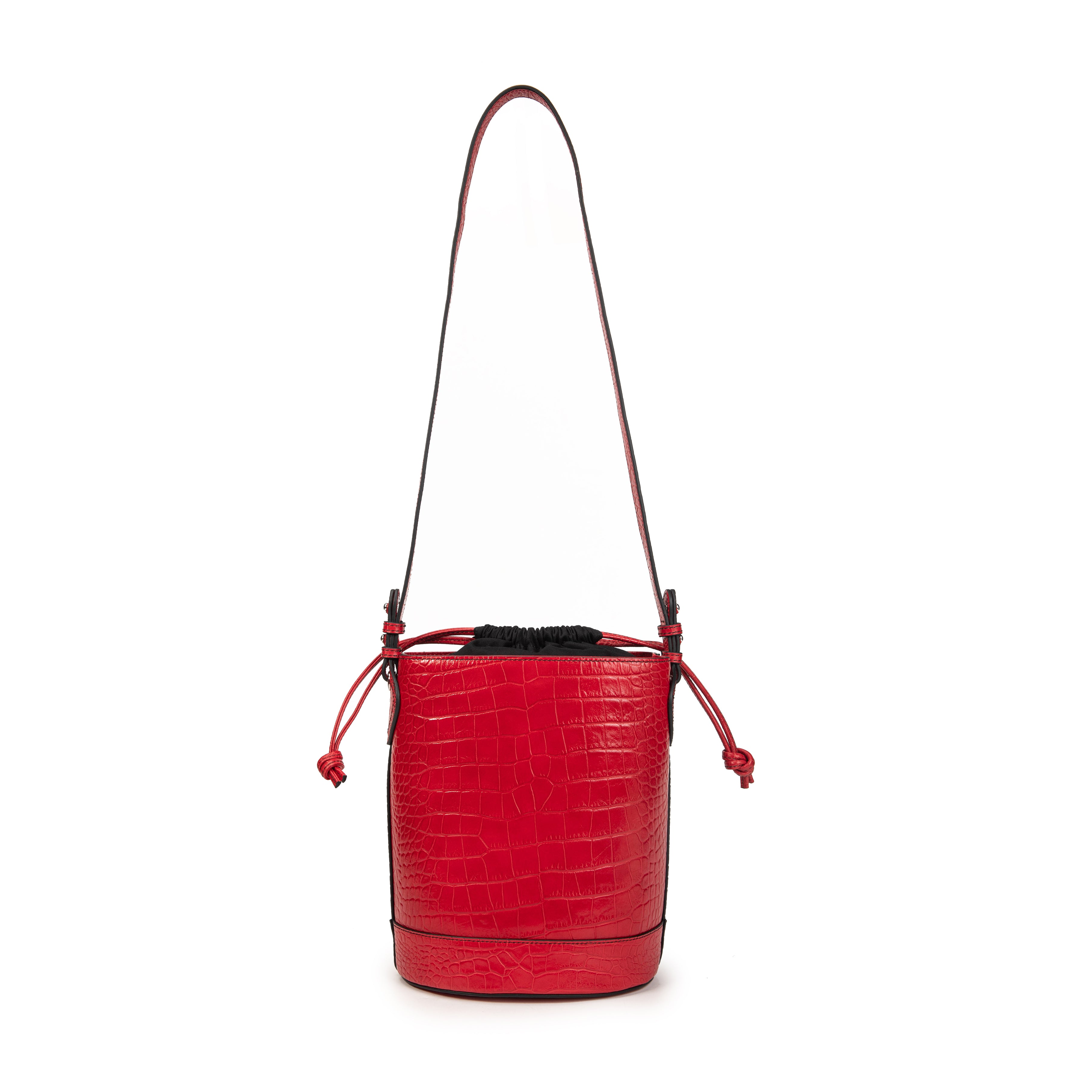 kate-lee-louvre-croco-sac-seau-cuir-rouge-vachette-croco image 4