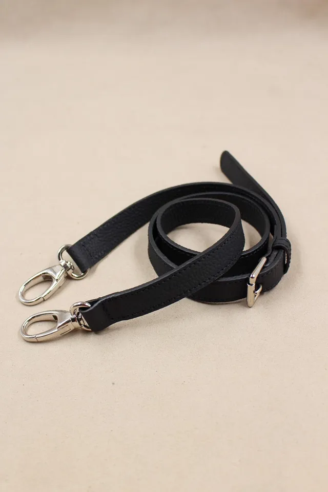 charles-et-charlus-bandouli-re-sangle-cuir-grain-noir-100cm image 1