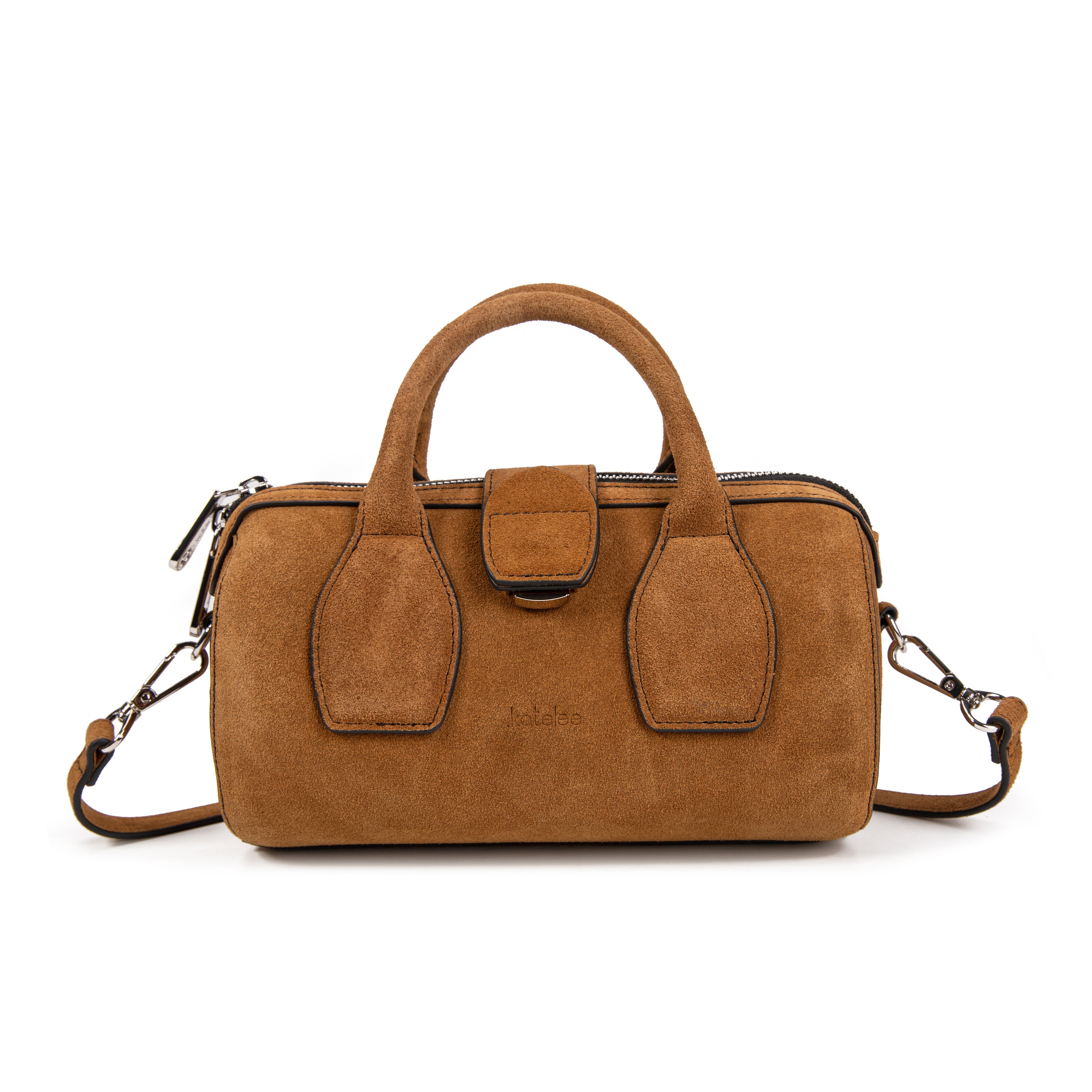 kate-lee-m-frola-v-sac-bowling-cuir-velours-camel image 1