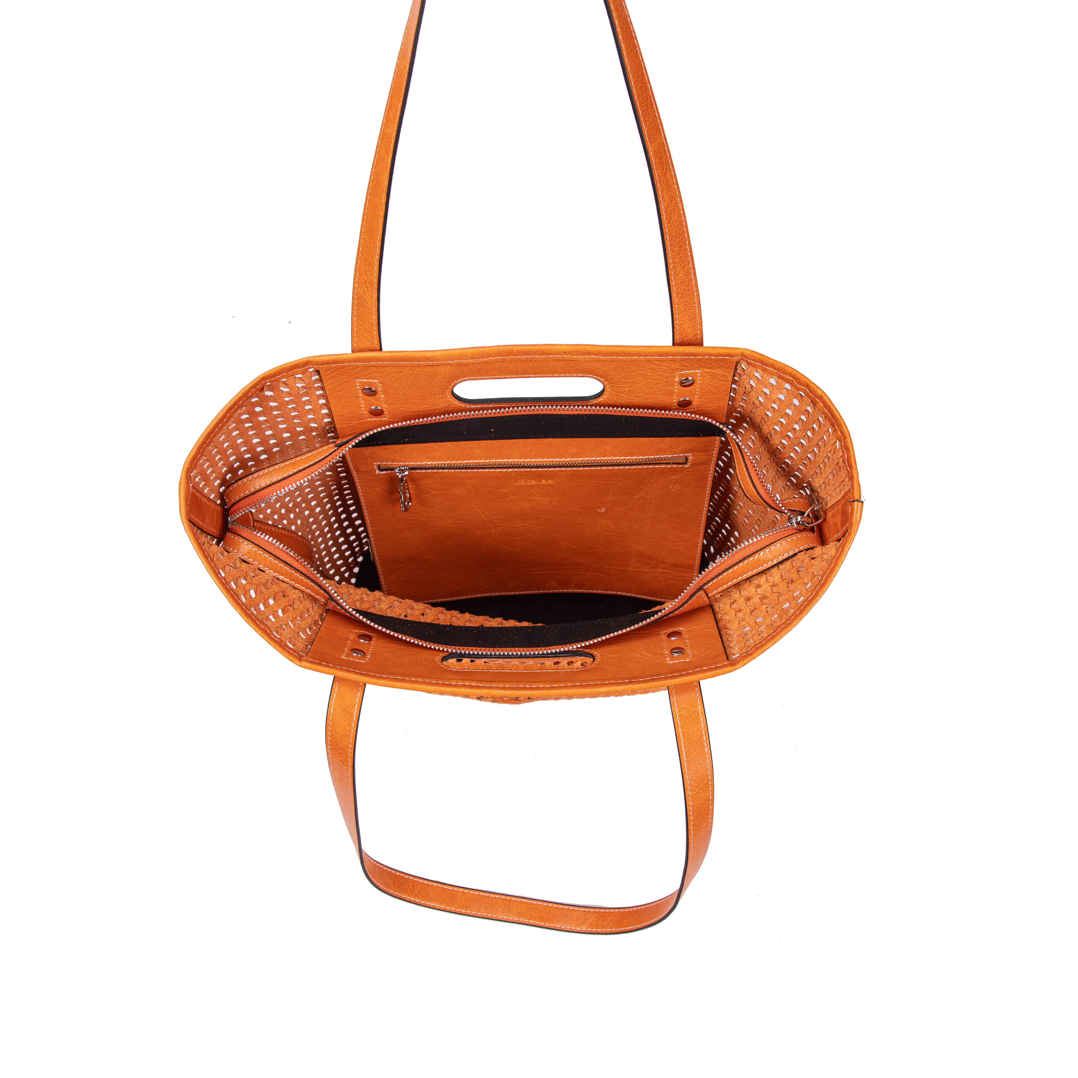 kate-lee-ofine-sac-cabas-tress-orange-cuir image 3