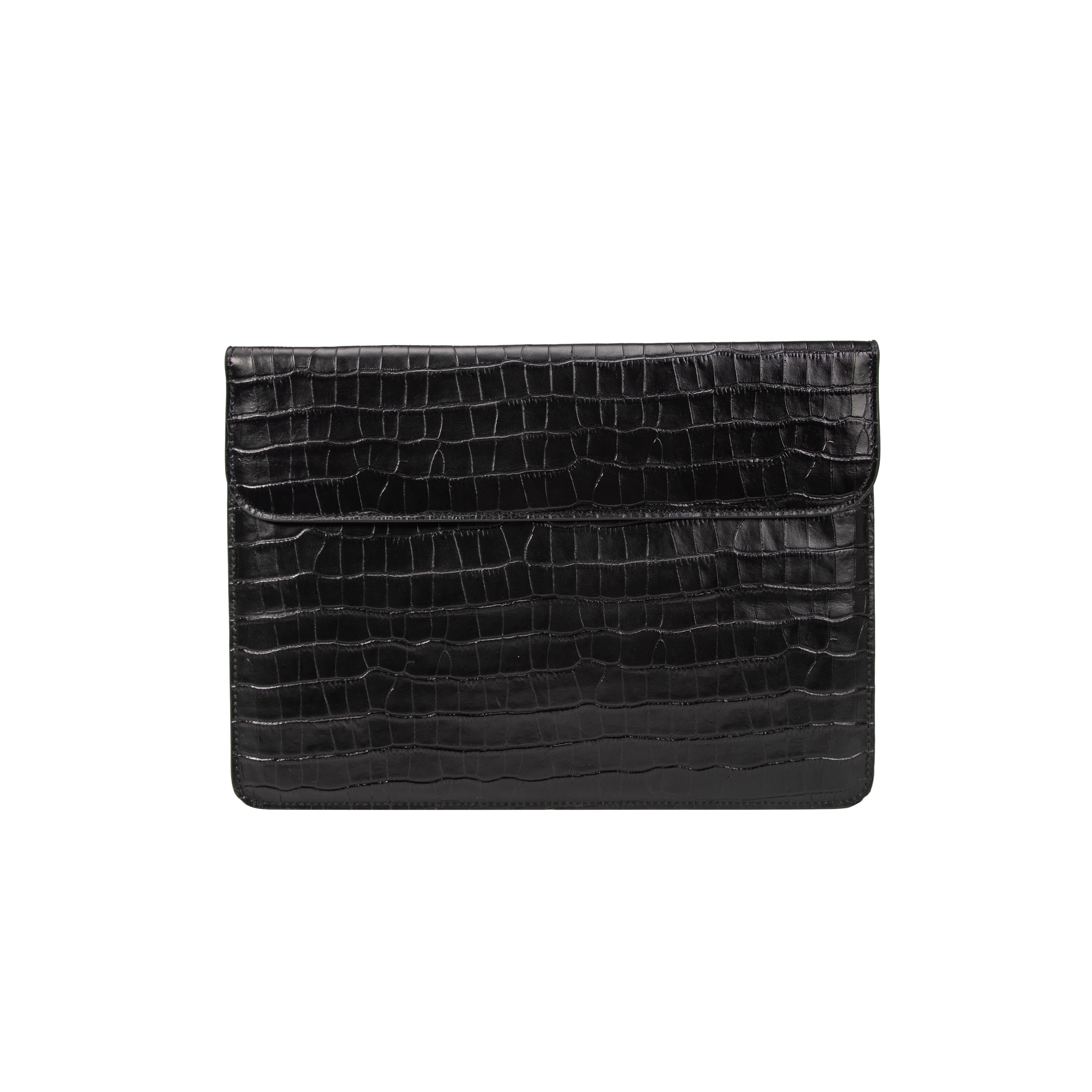 kate-lee-kl-pochette-ordinateur-cuir-croco-noir-15-pouces image 1