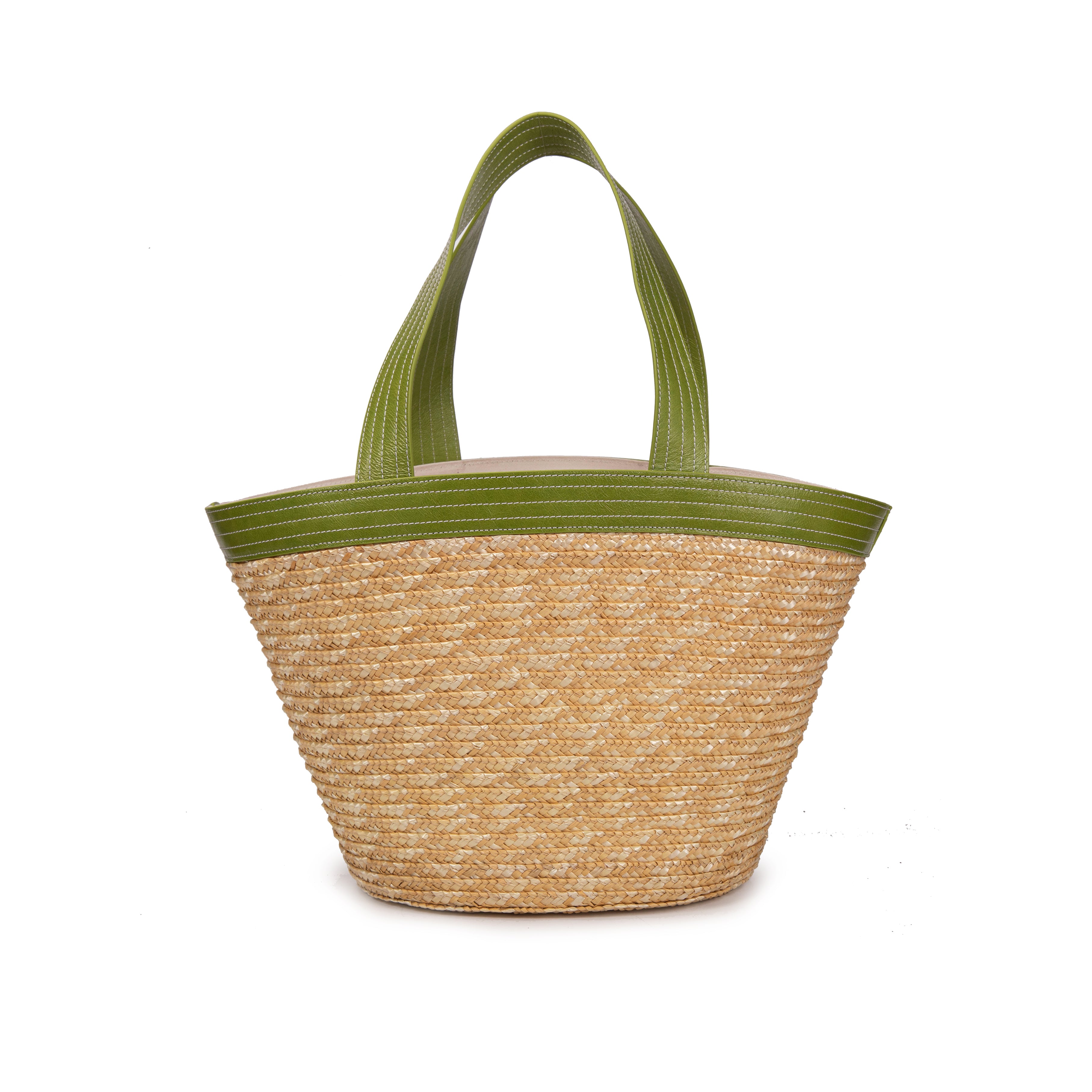 kate-lee-panier-madeleine-sac-cabas-vert-paille-vachette image 4