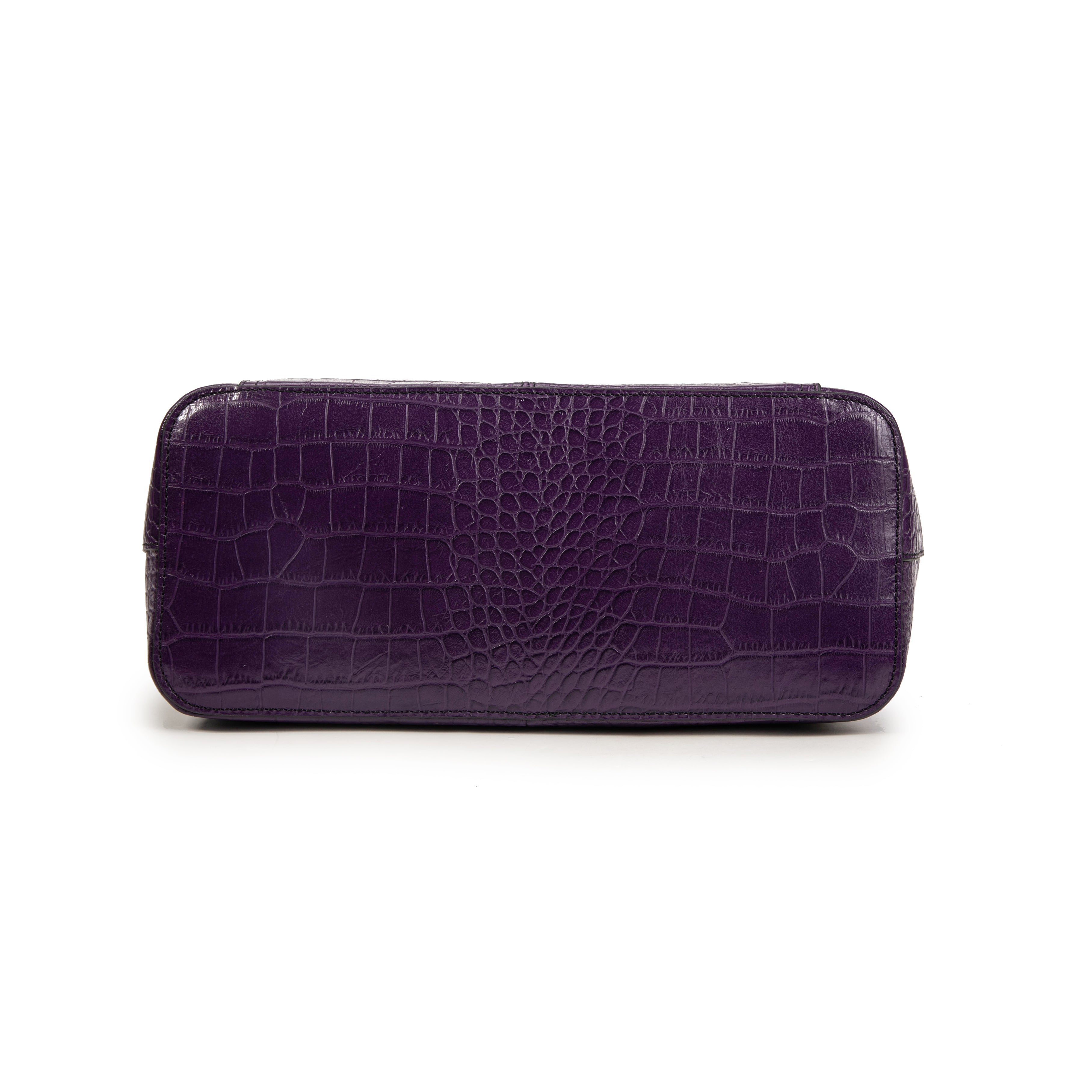 kate-lee-madele-croco-sac-cabas-aubergine-cuir-croco image 5