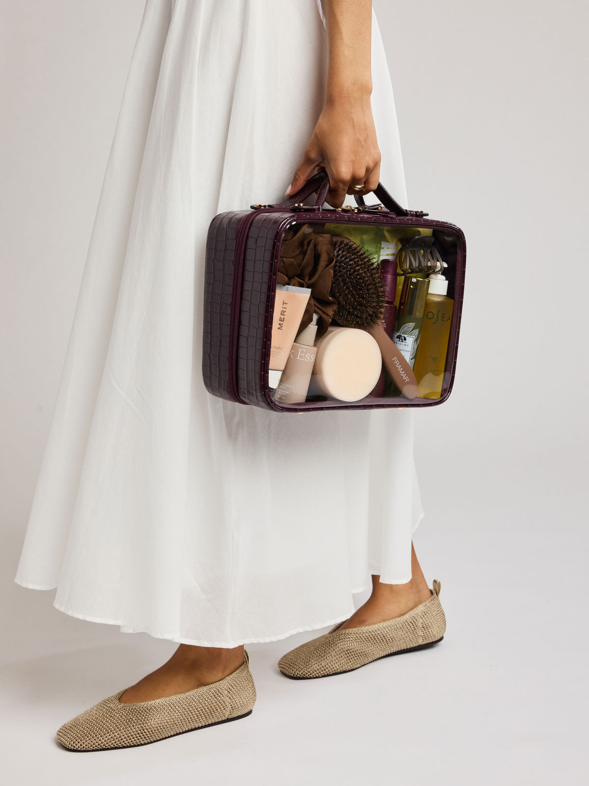 calpak-kaya-trousse-maquillage-transparente-navy-croc image 2
