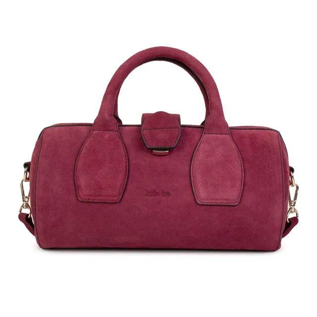 kate-lee-frola-v-sac-bowling-cuir-prune-velours image 1