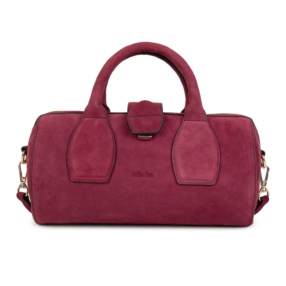 kate-lee-frola-v-sac-bowling-cuir-prune-velours image 1