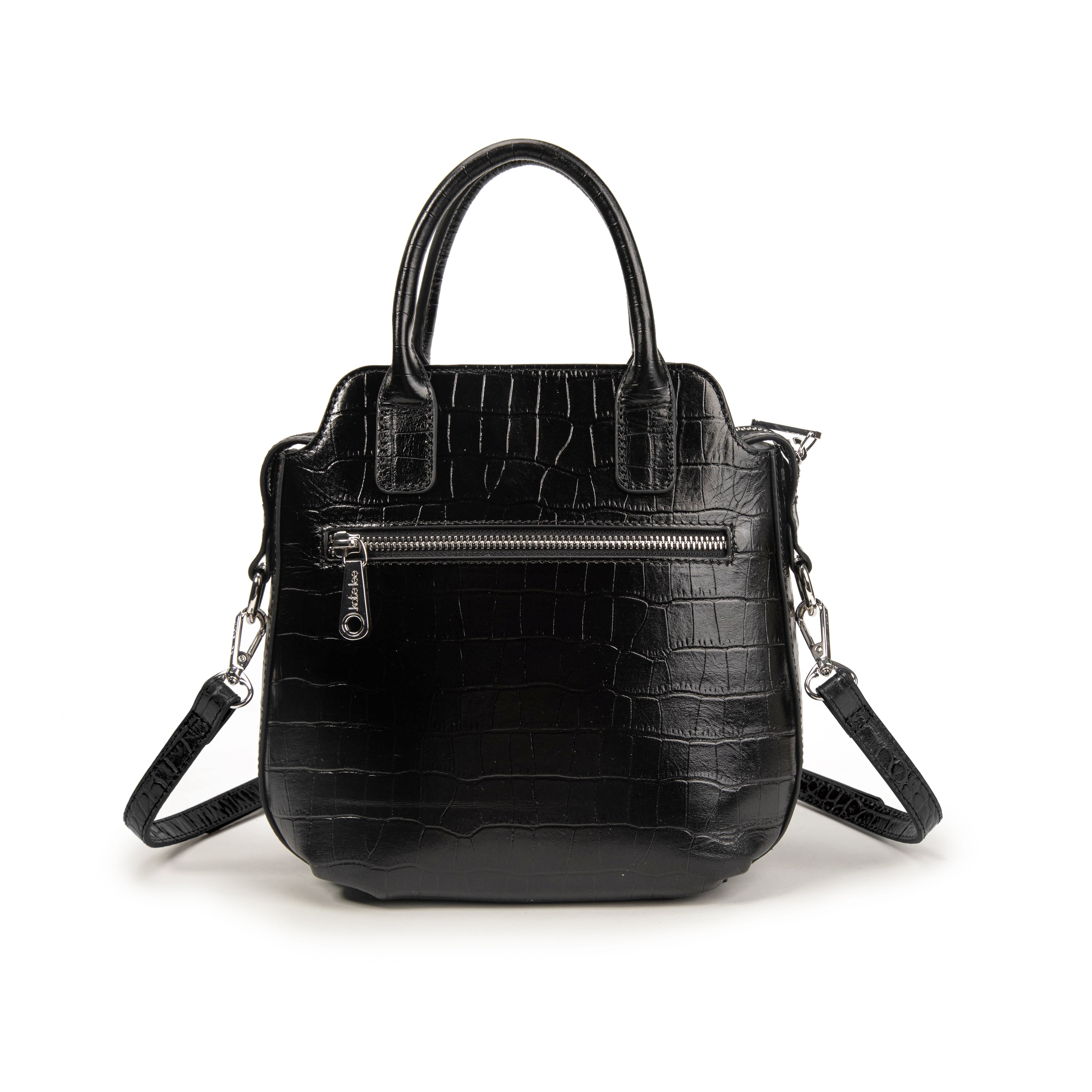 kate-lee-sac-bandouli-re-velyane-croco-cuir-noir image 4