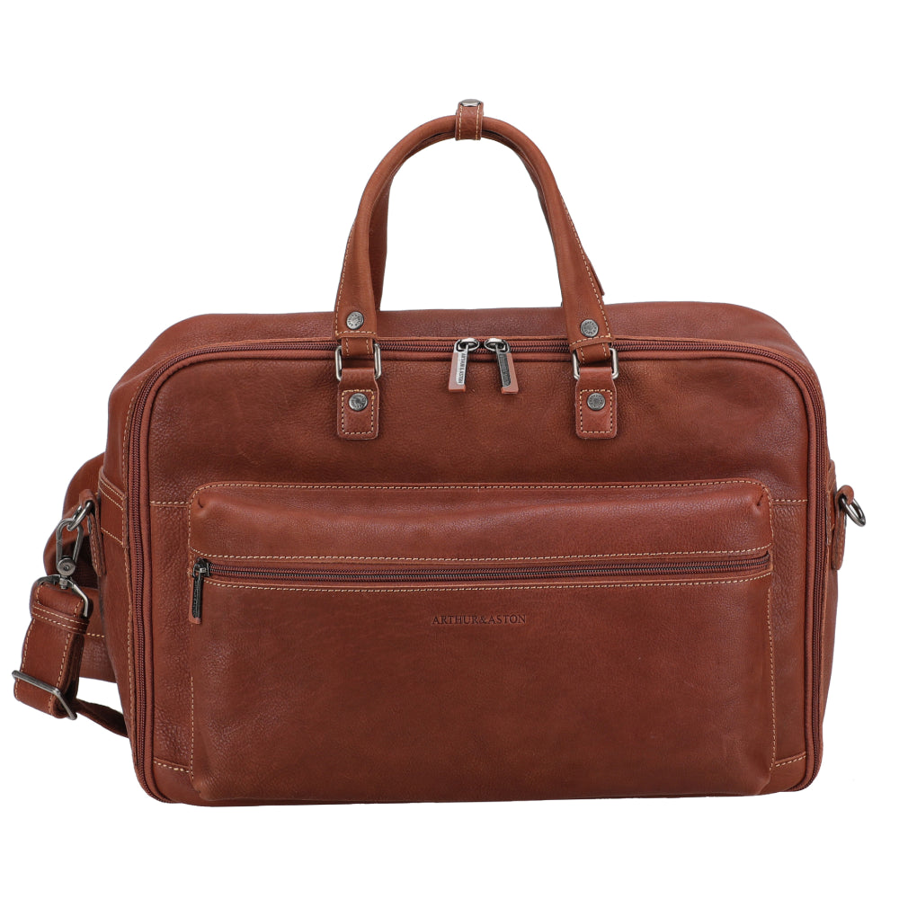 arthur-et-aston-rory-bagage-main-cuir-cognac-cabine-40-cm image 1